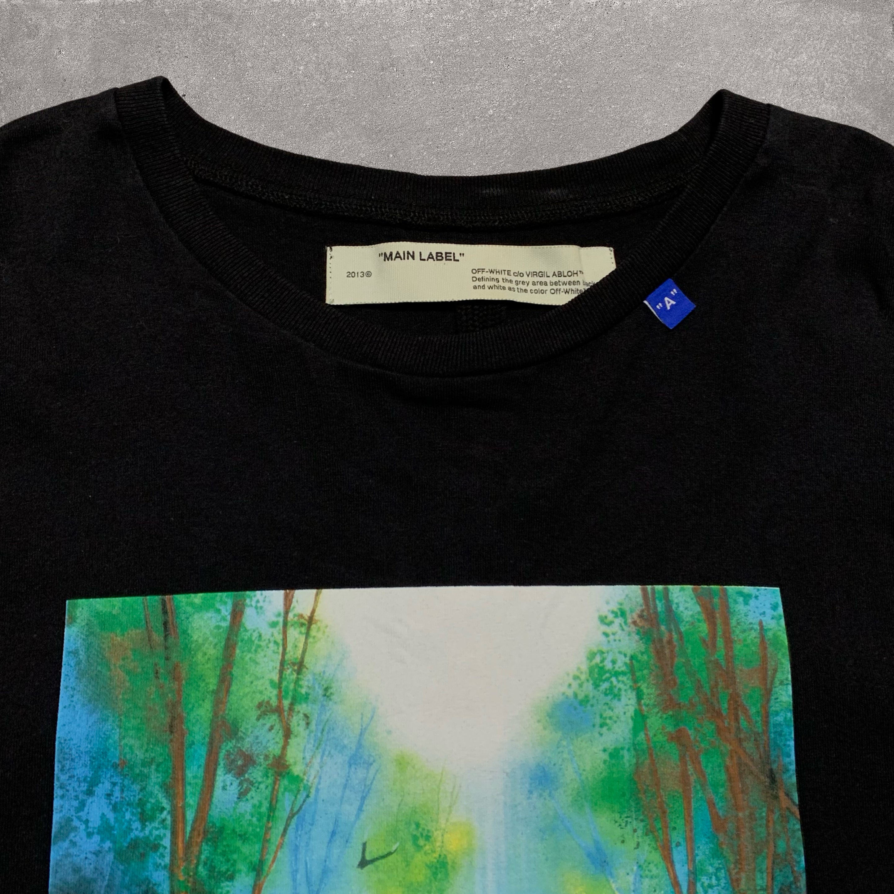 Off White XL Waterfall Arrows Black Tee Virgil Abloh