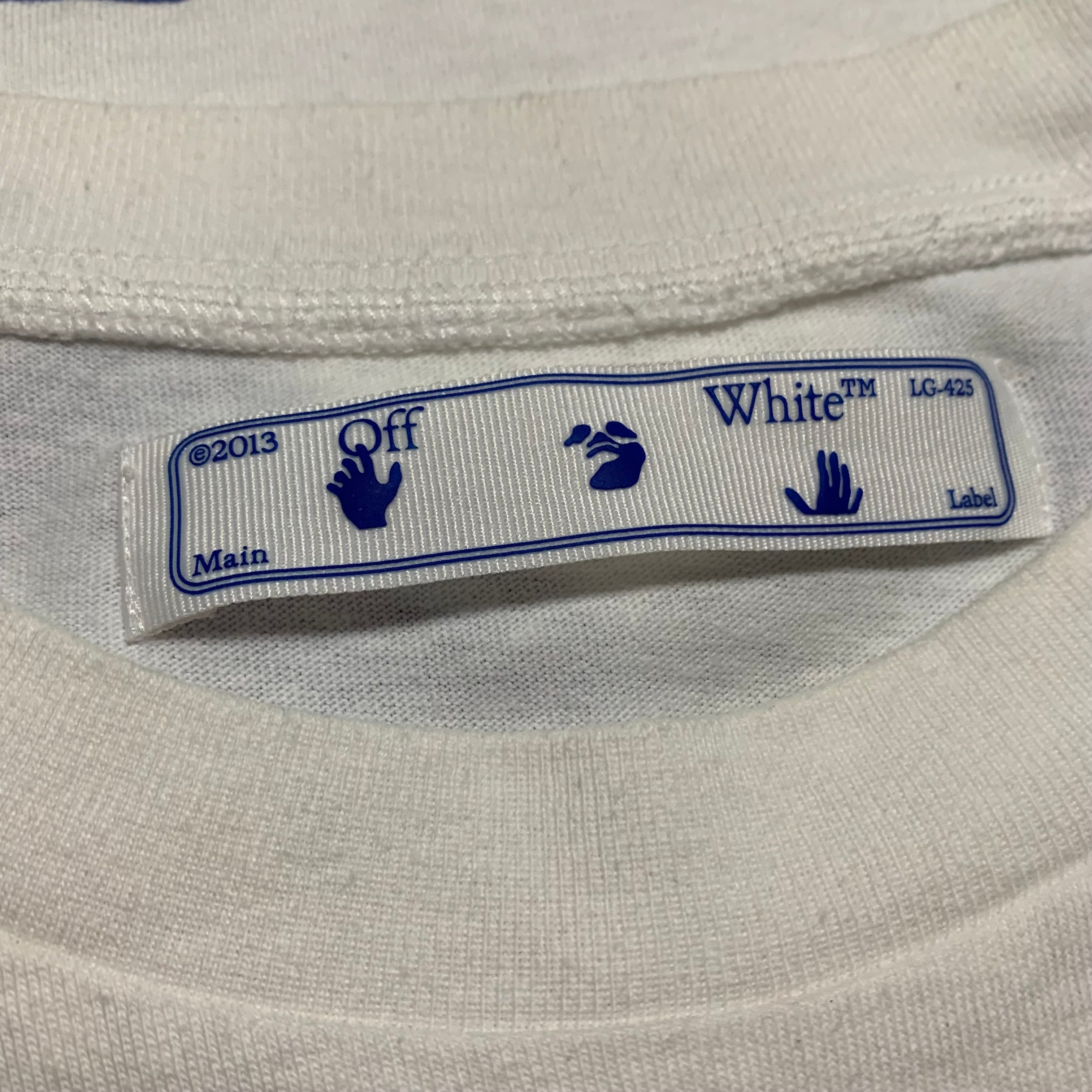 Off White Large Marker Arrows White Tee Virgil Abloh Blue Graphic