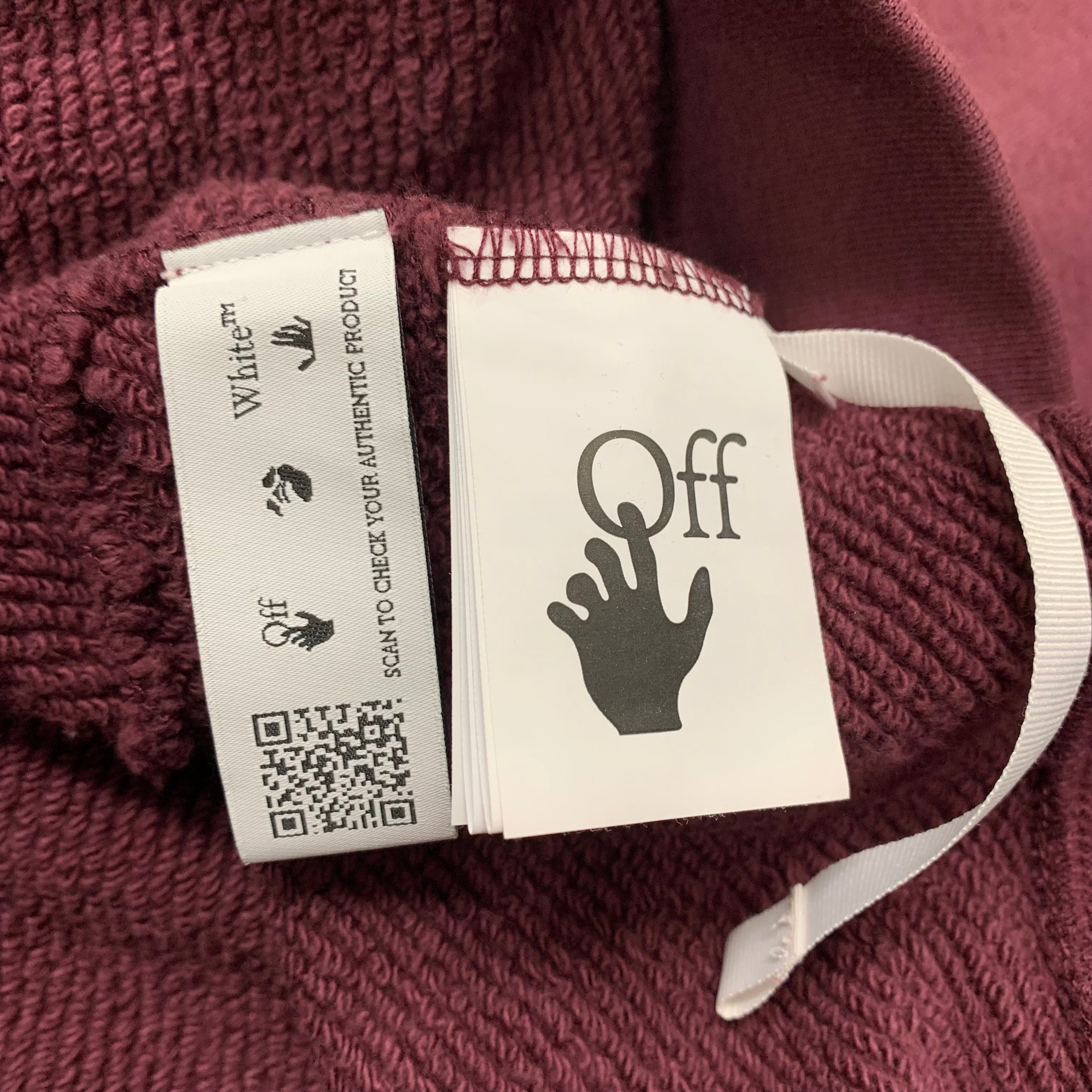 Off White Small Sweatshirt Off Graffiti Burgundy Red Crewneck Virgil Abloh