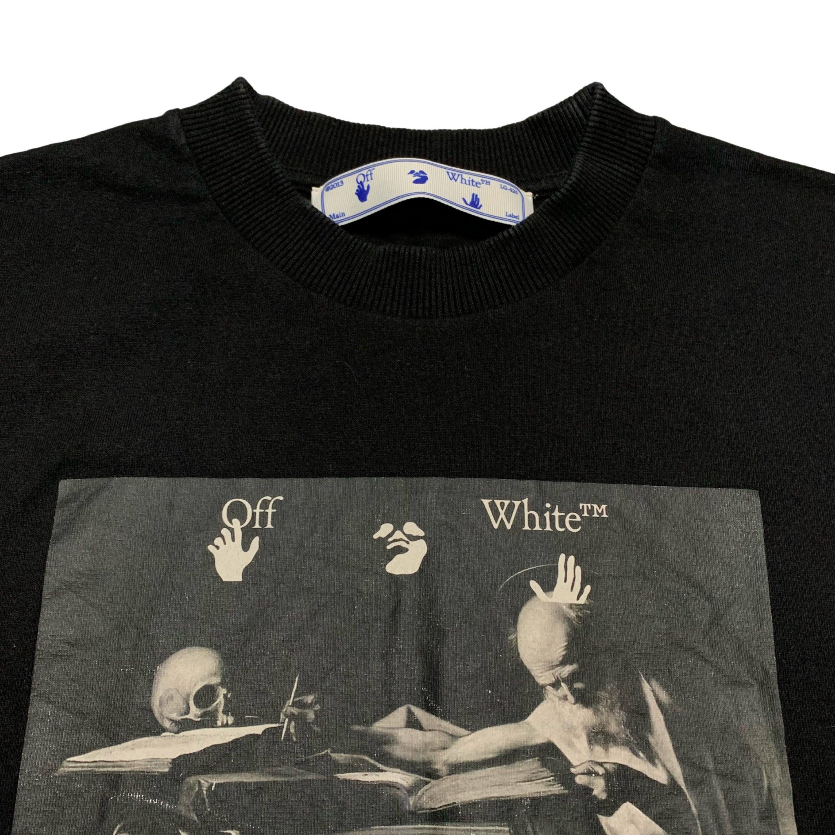 Off White Small Caravaggio Arrows Black Tee 'Till The End' Virgil Abloh