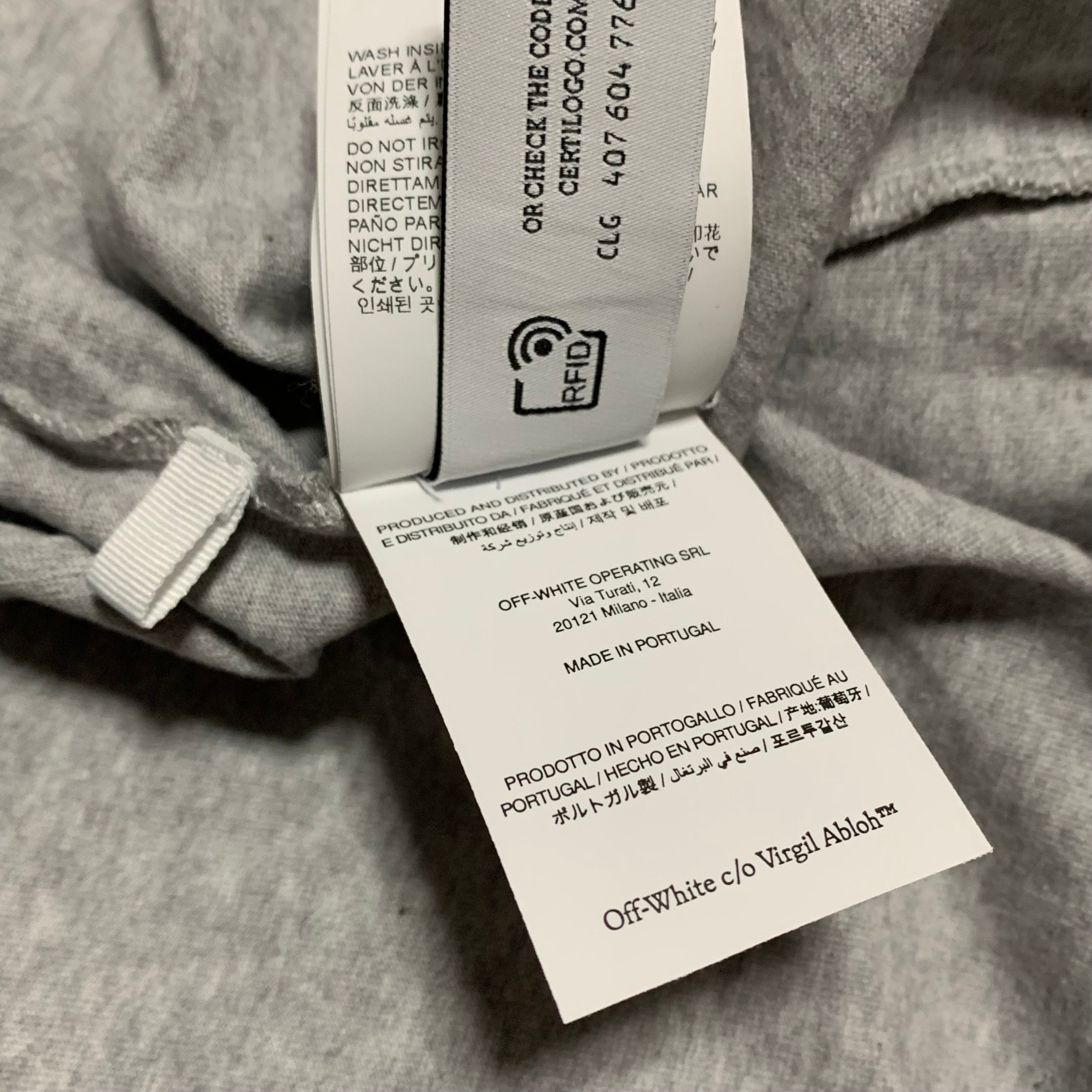 Off White Large Round Logo Skate Grey Tee Virgil Abloh