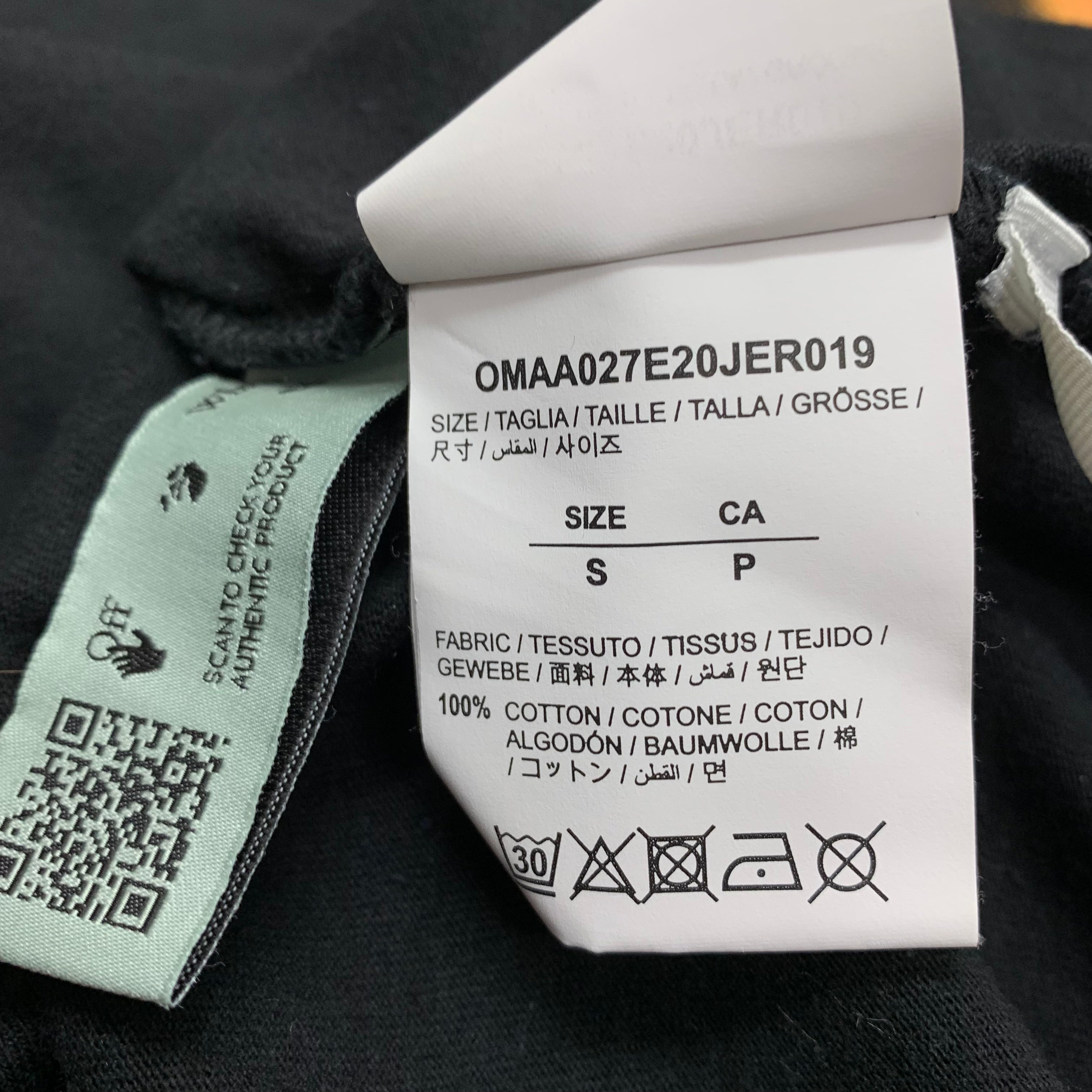 Off White Small Tee Pivot Fish Arrows Black T-Shirt Virgil Abloh