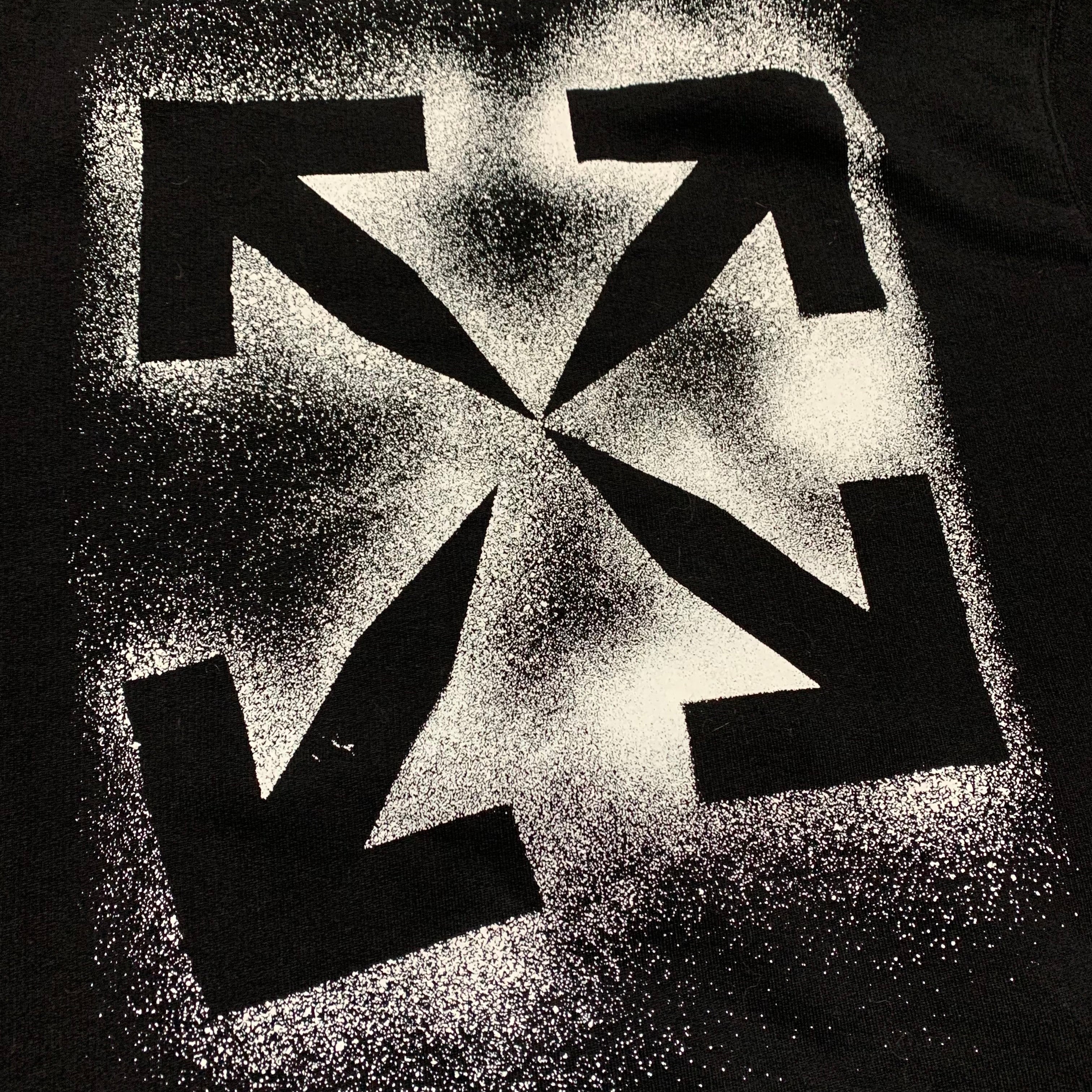 Off White Small Stencil Arrows Black Hoodie Virgil Abloh