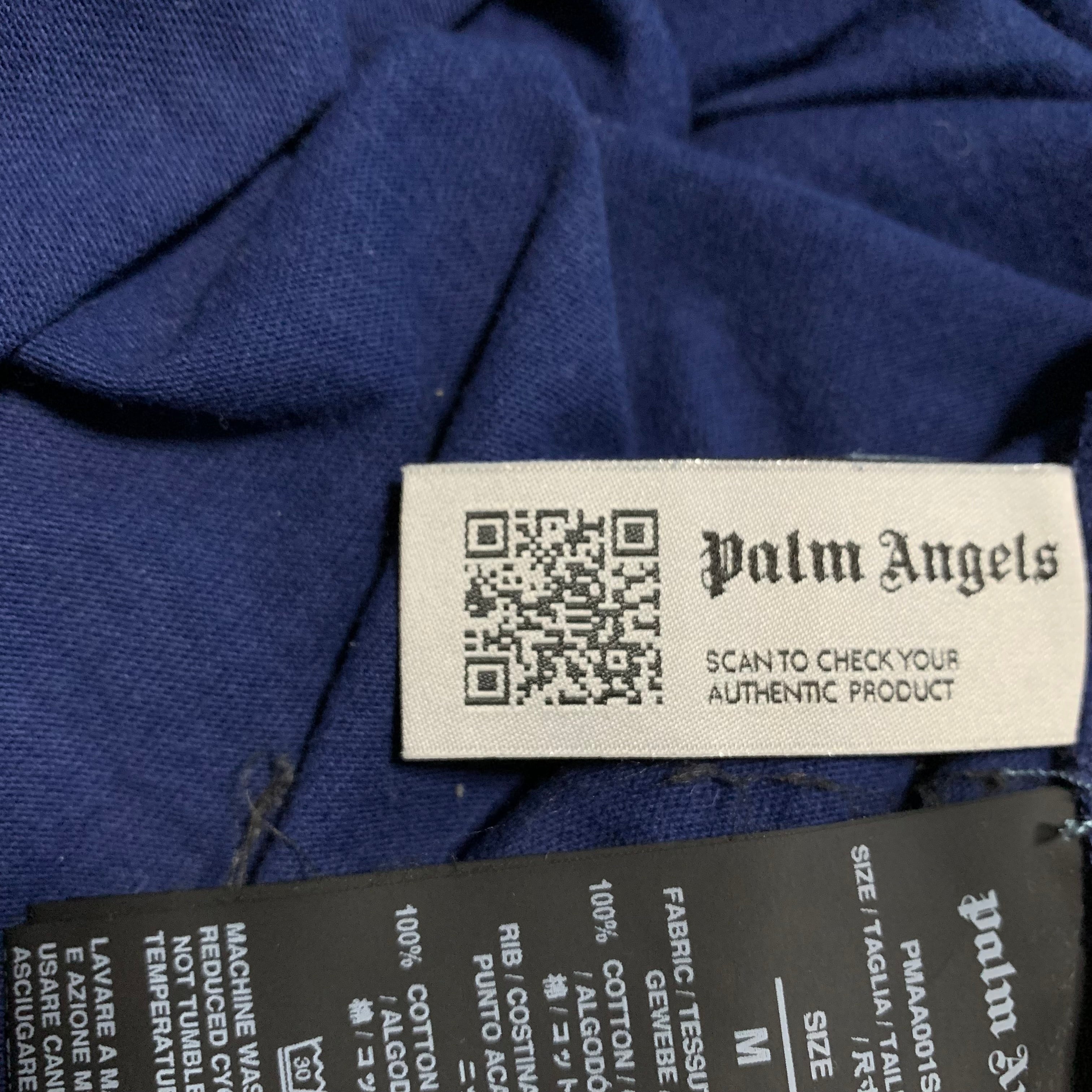 Palm Angels Medium Broken Palm Tree Blue Tee