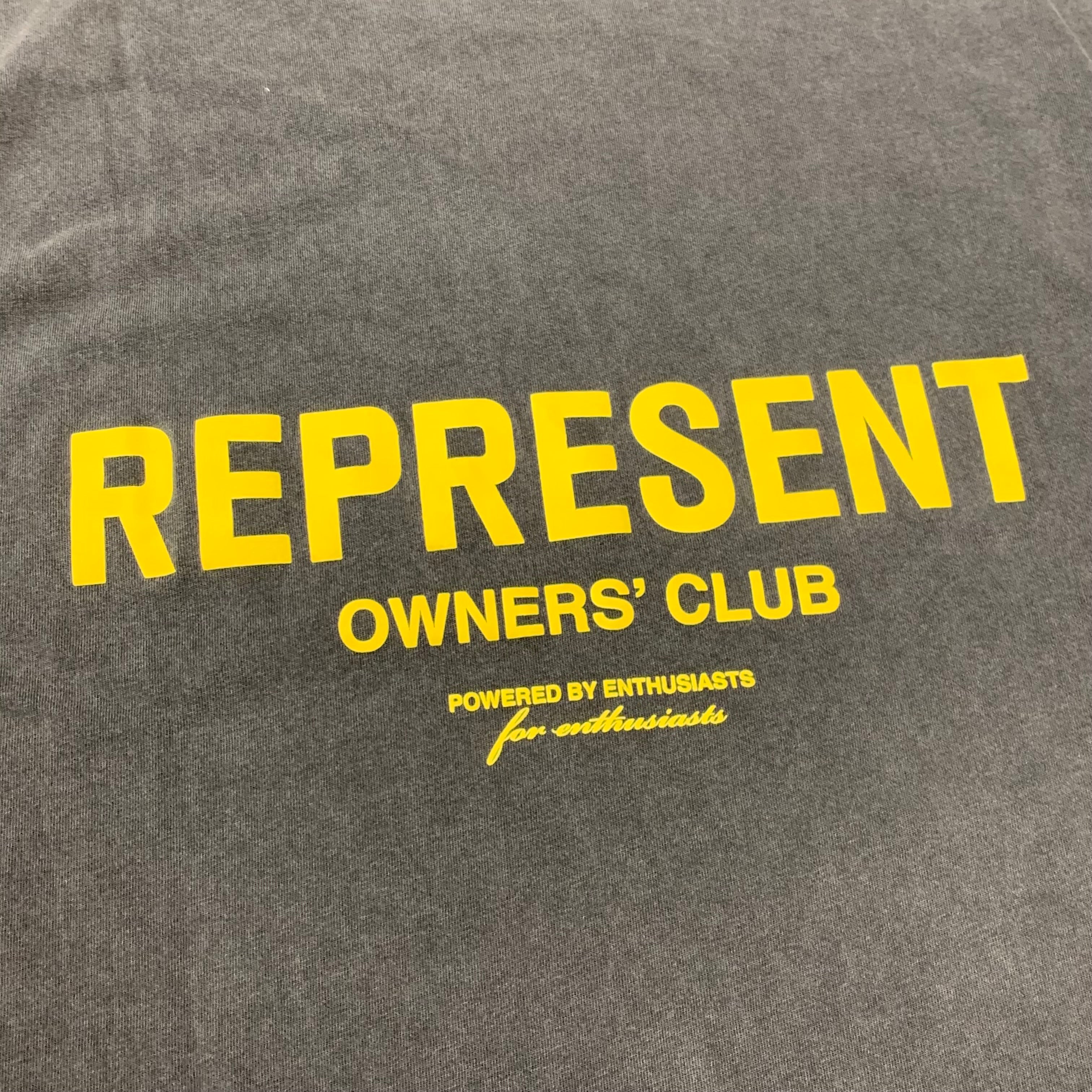 Represent XS Owners Club Yellow Vintage Grey T-Shirt