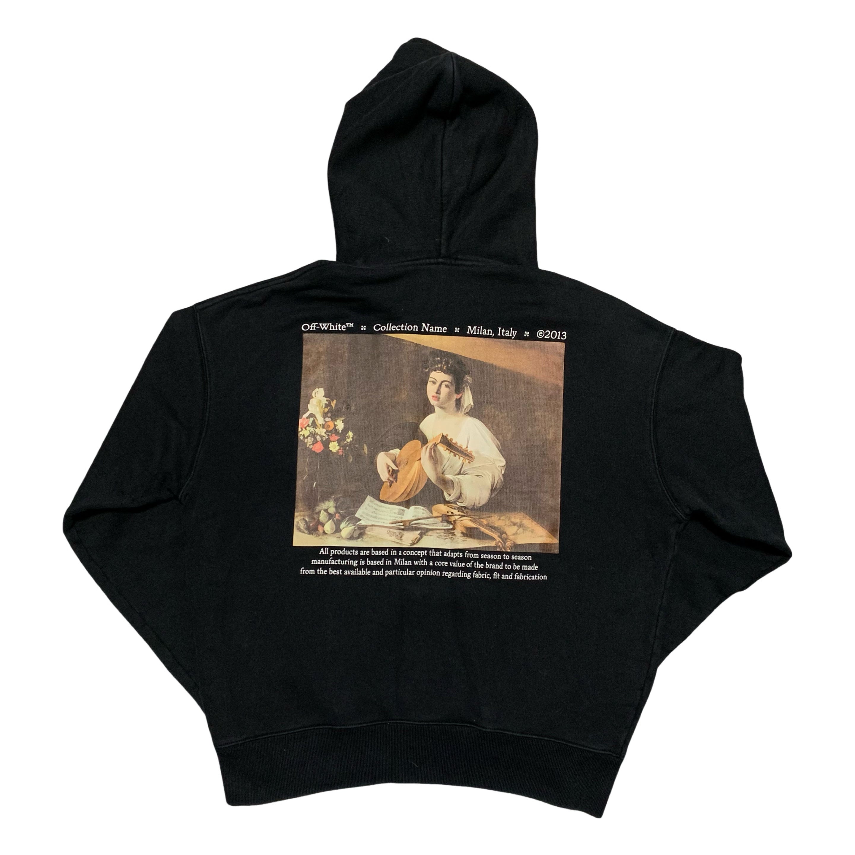 Off White Large Caravaggio Graphic Black Hoodie Virgil Abloh