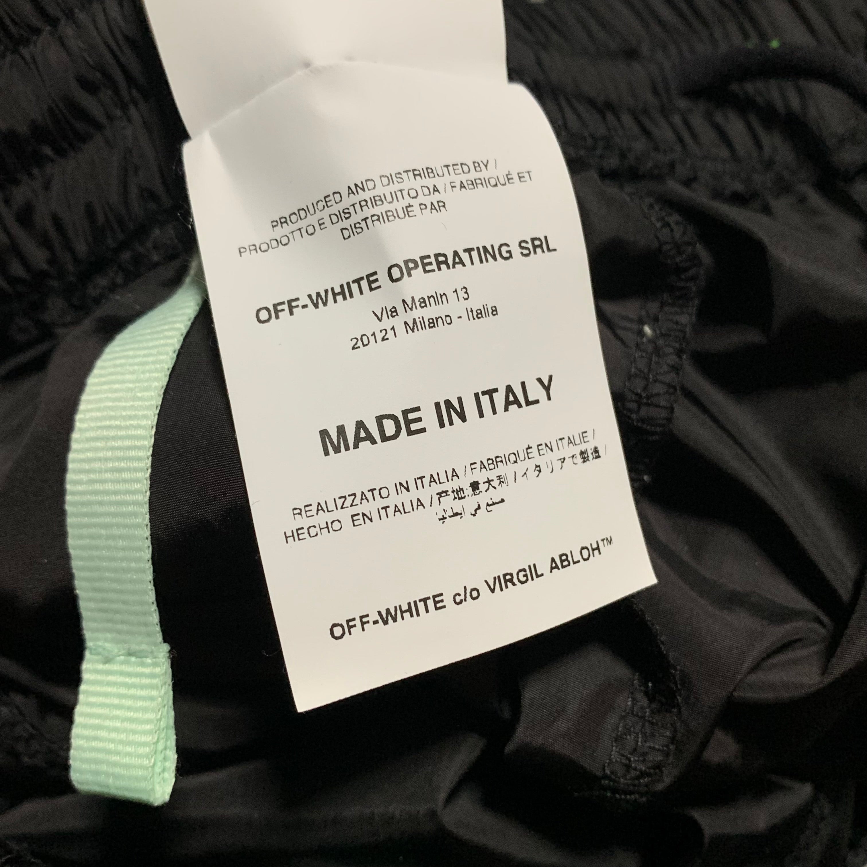 Off White Small Logo Black Track Pant Bottoms Tracksuit Pants Virgil Abloh