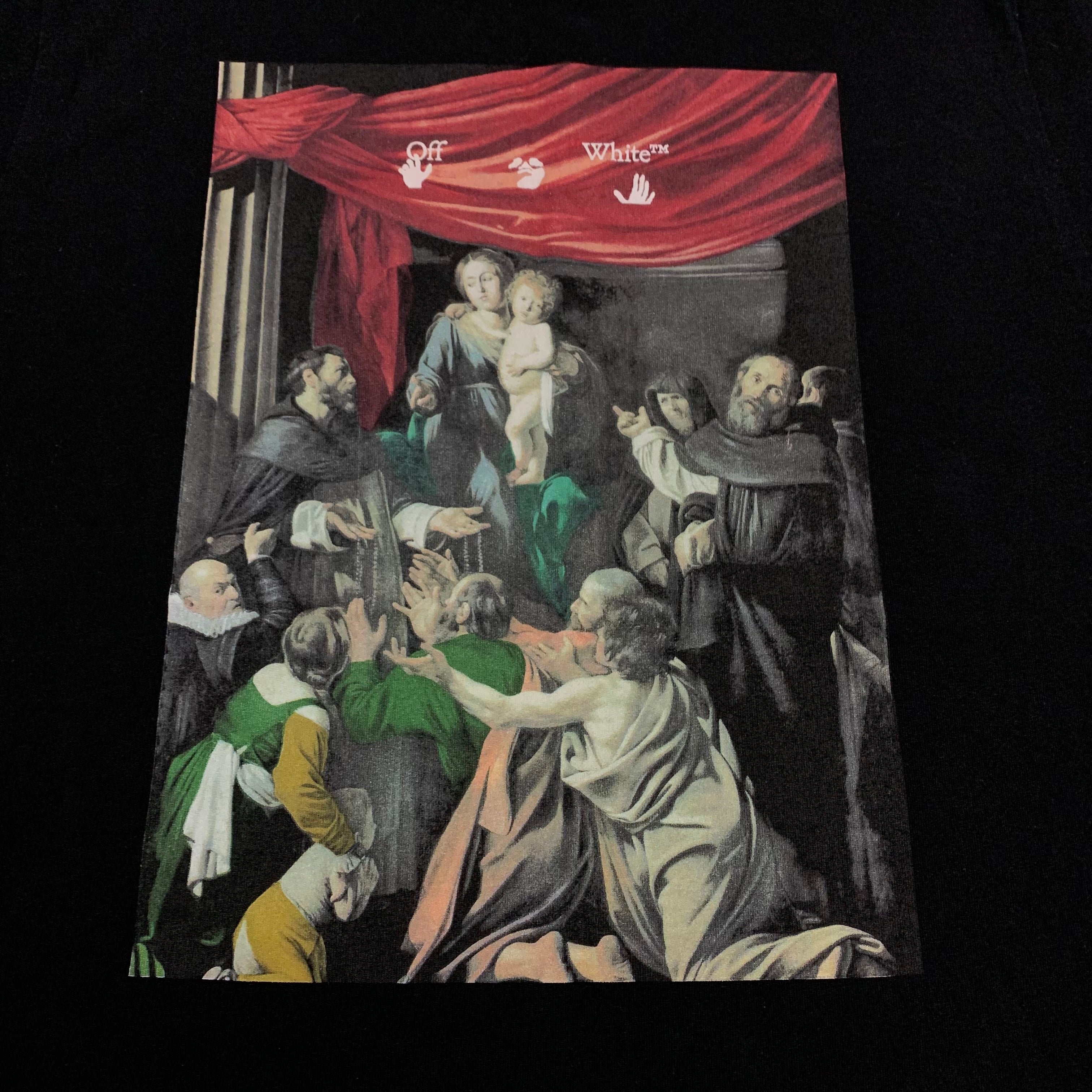 Off White Medium Caravaggio Graphic Arrows Black Tee Virgil Abloh