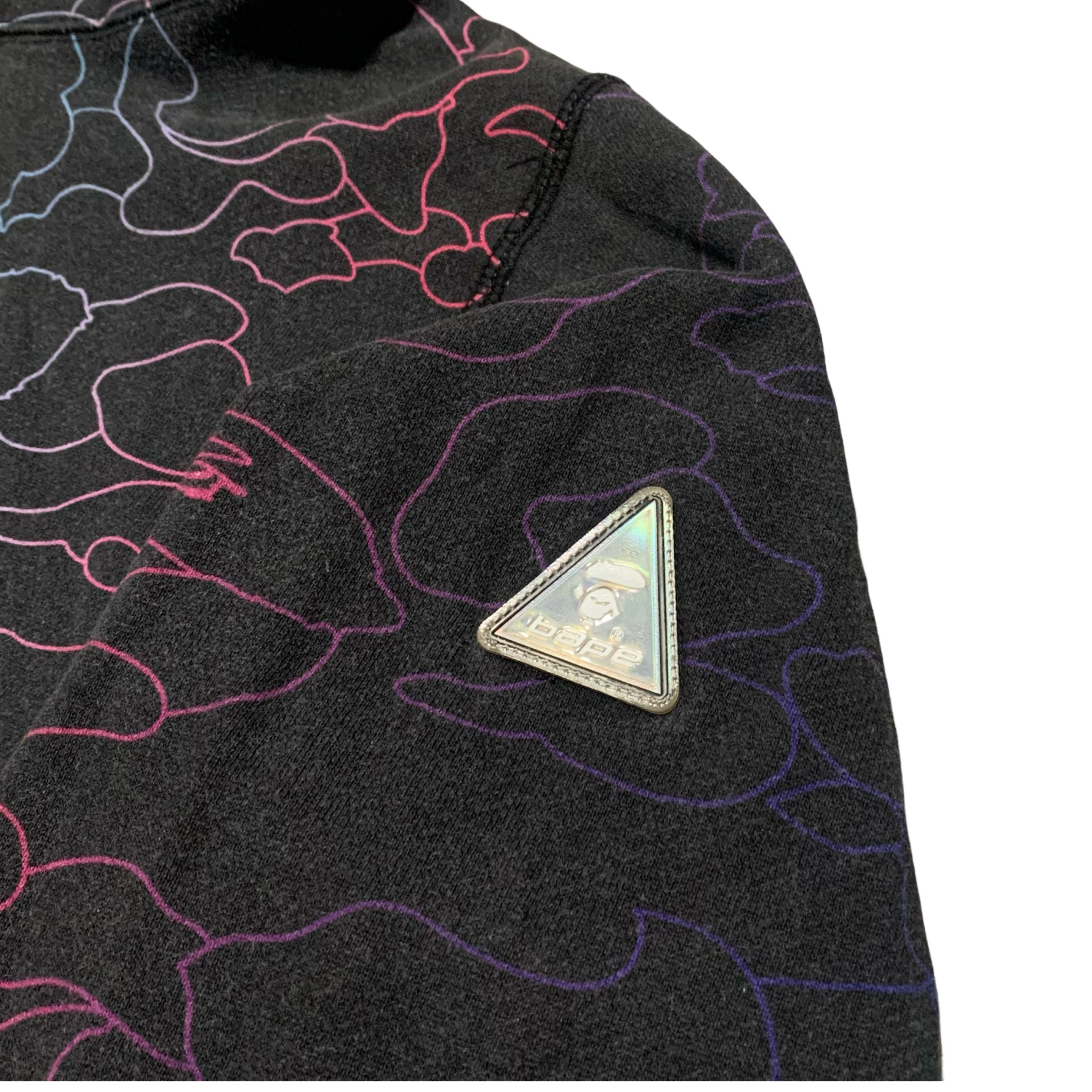 Bape Large Shark Hoodie Pencil Neon Camo Black Hoodie Full Zip A Bathing Ape