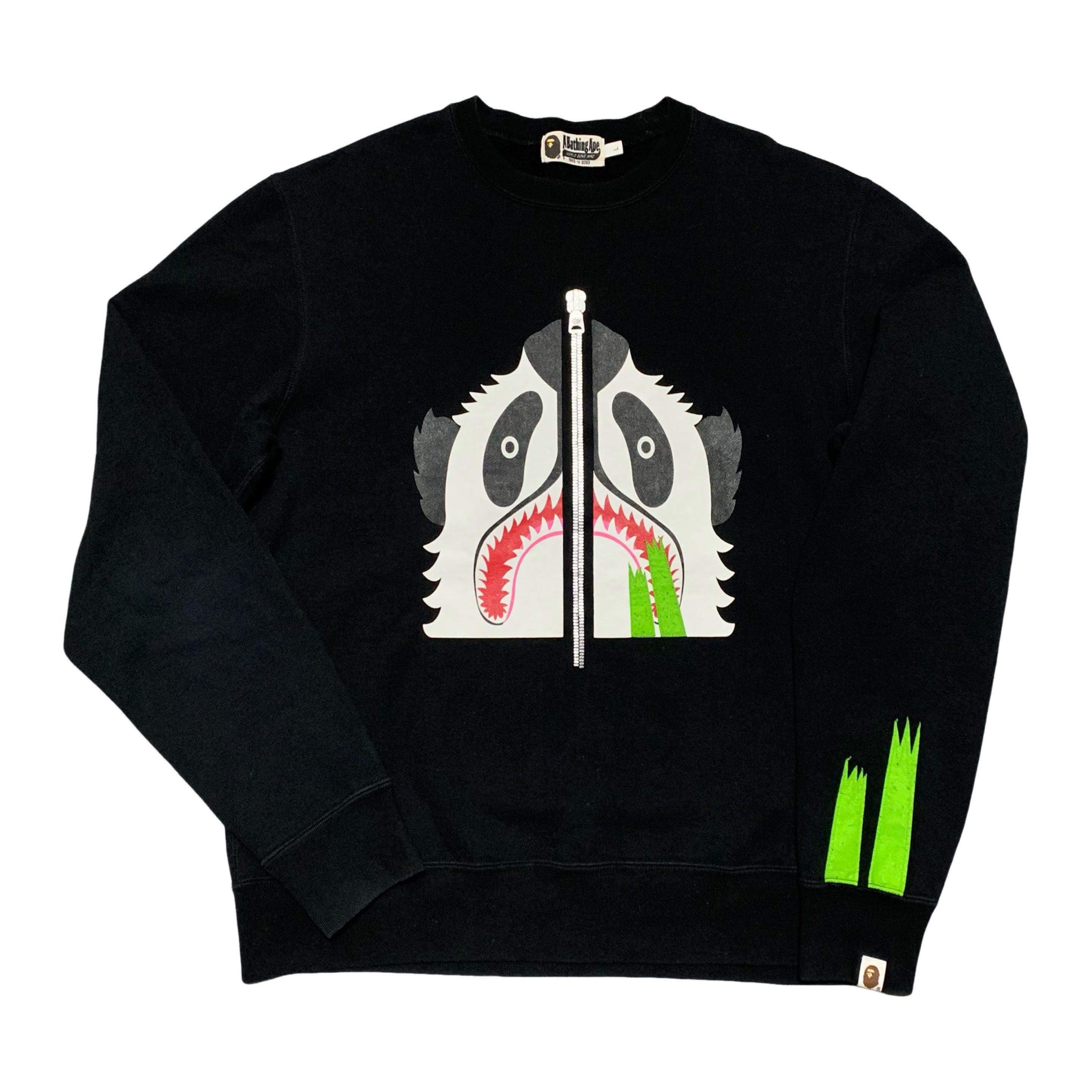 Bape Large Panda Zip Black Sweatshirt Crewneck A Bathing Ape