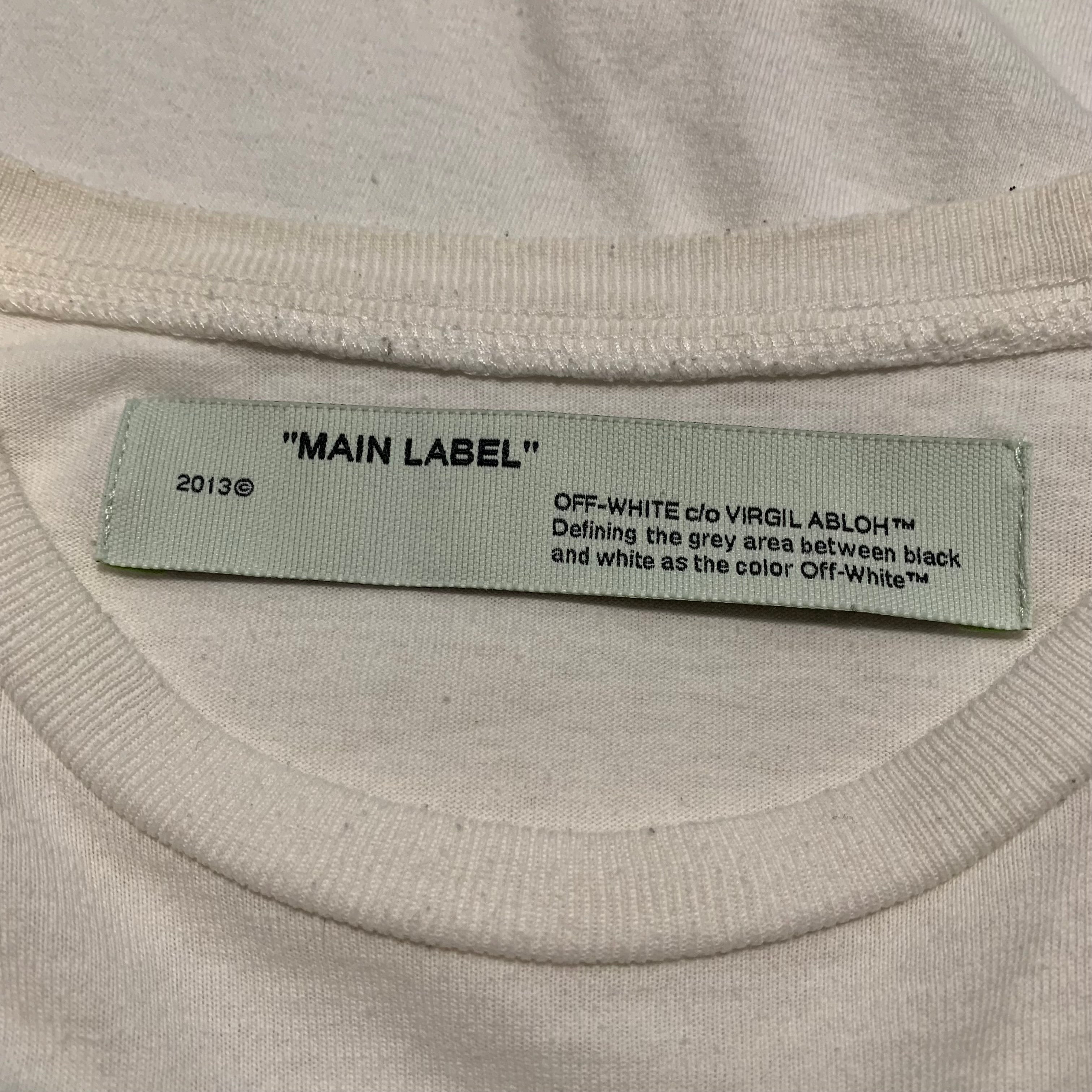 Off White XS Half Arrows Man White Long Sleeve Tee Virgil Abloh (OMAB001S20185010)