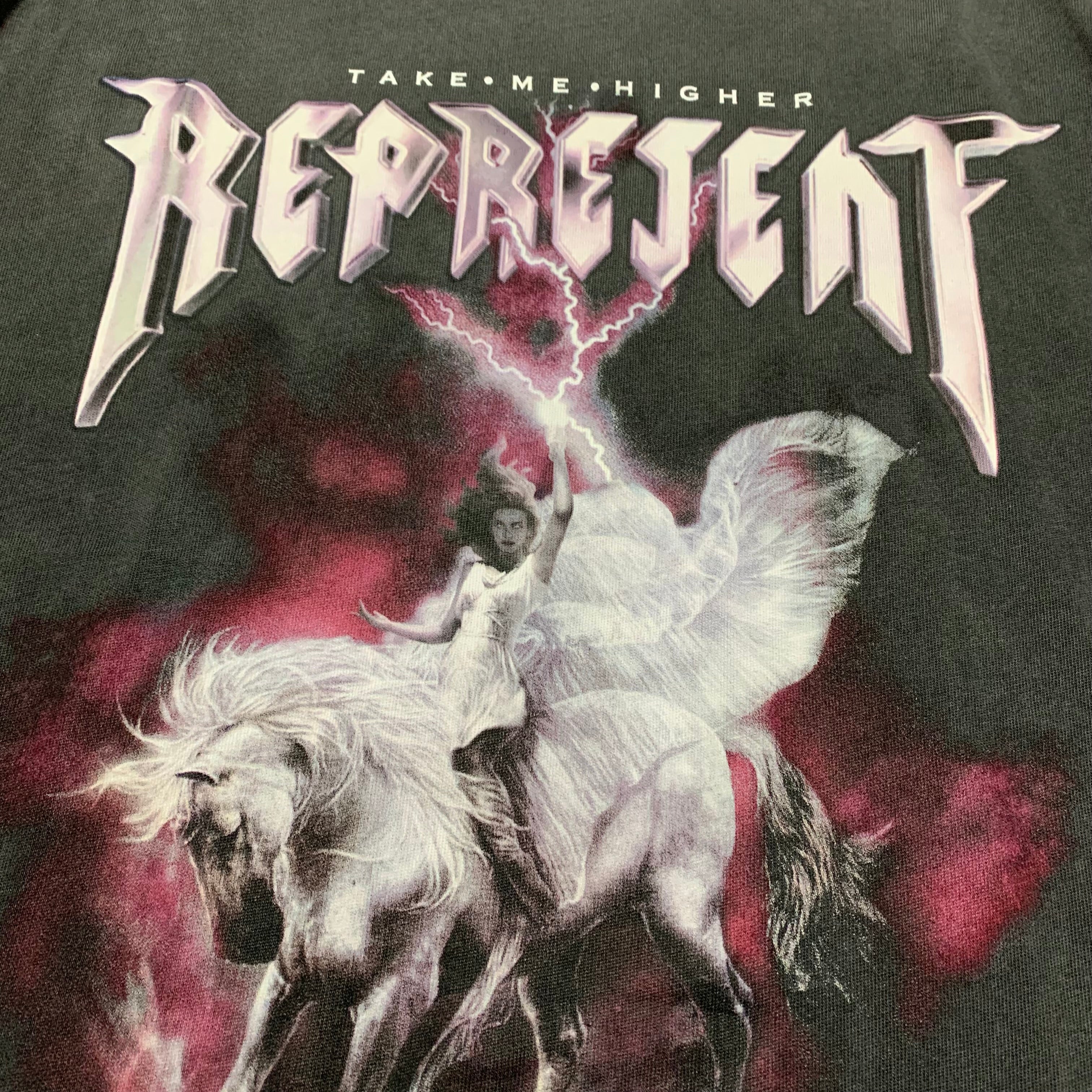 Represent Medium Take Higher Vintage Grey Tee