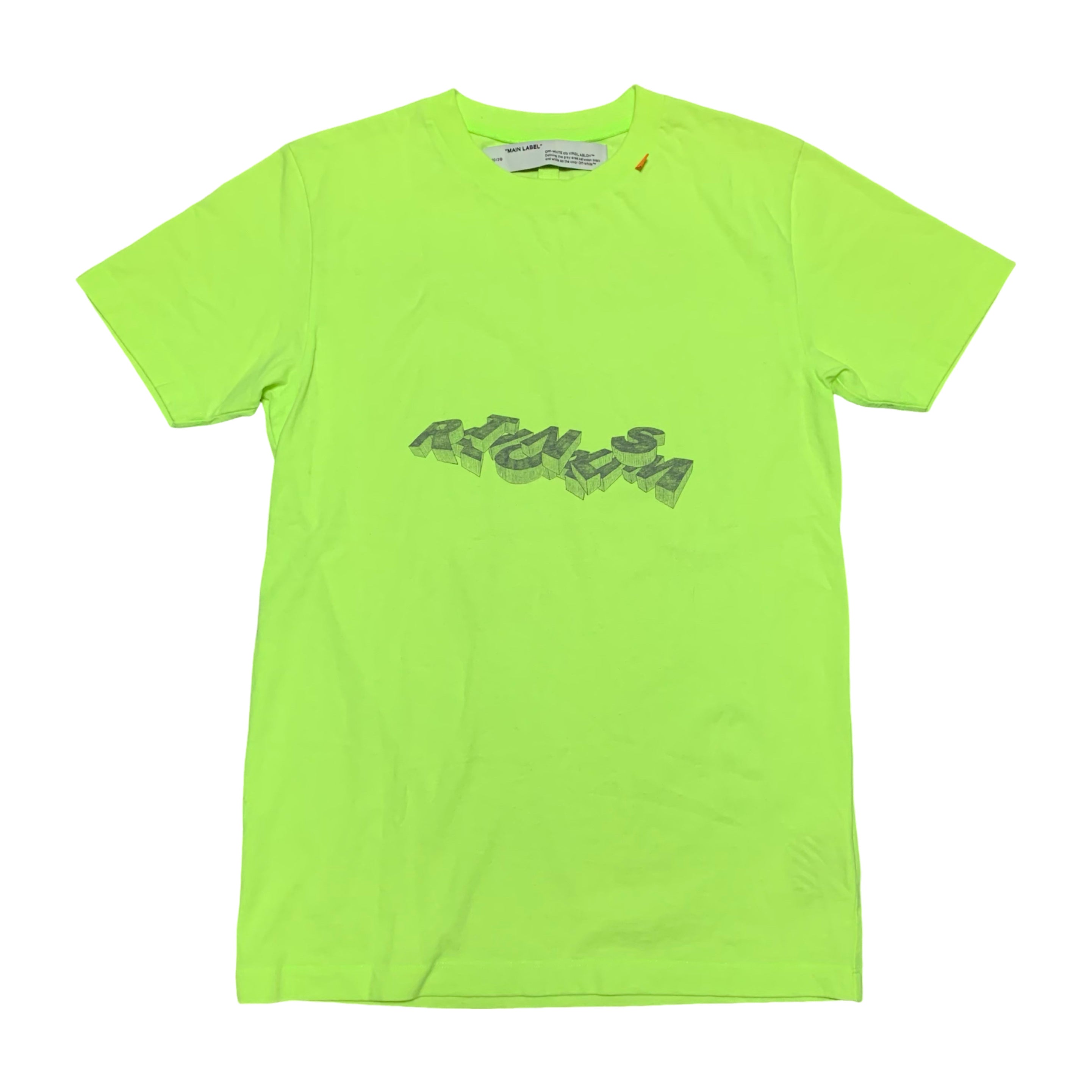 Off White Small Arrows Graphic Neon Green Tee Virgil Abloh