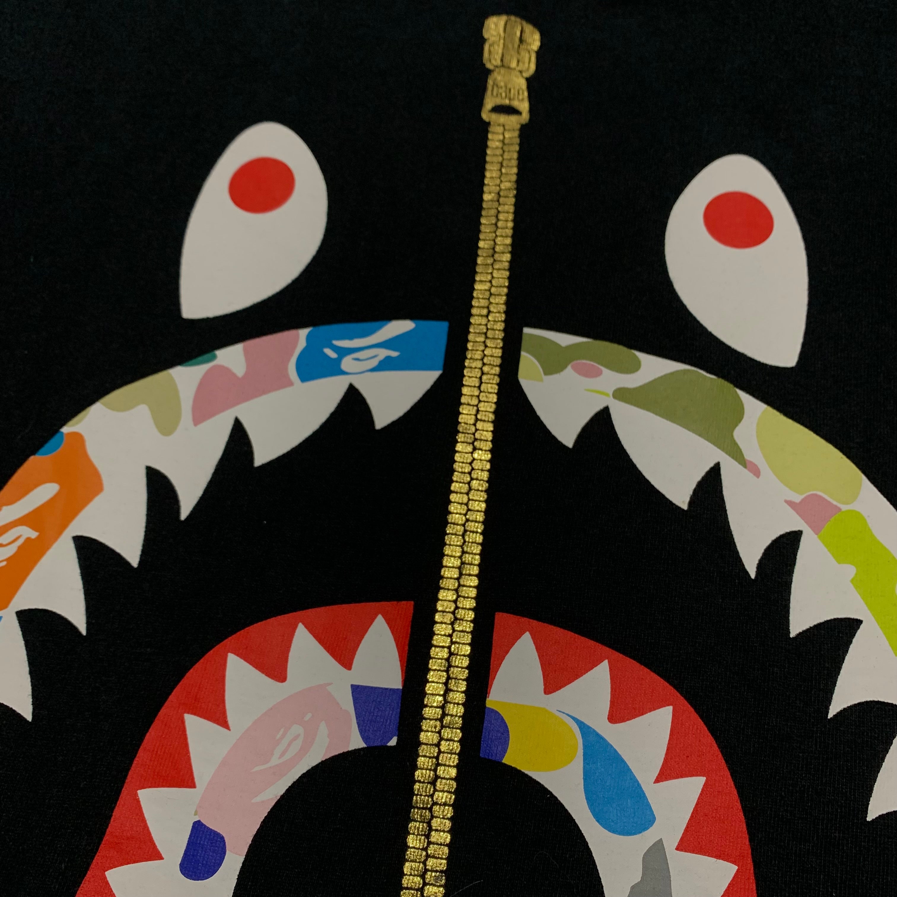 Bape Medium Shark Multi Camo Black Tee A Bathing Ape