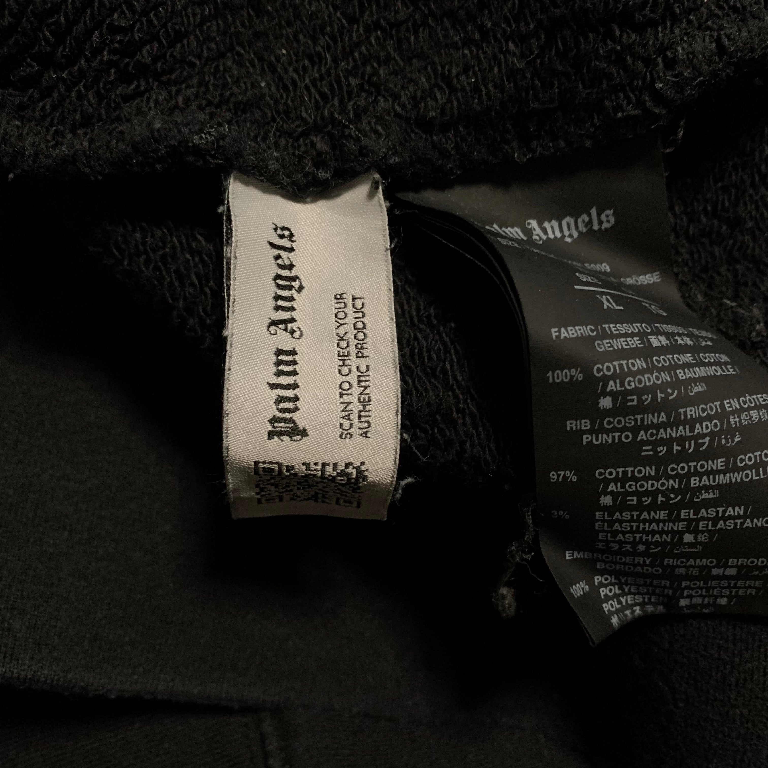 Palm Angels XL Sunset Logo Embroidered Black Sweatshirt Crewneck