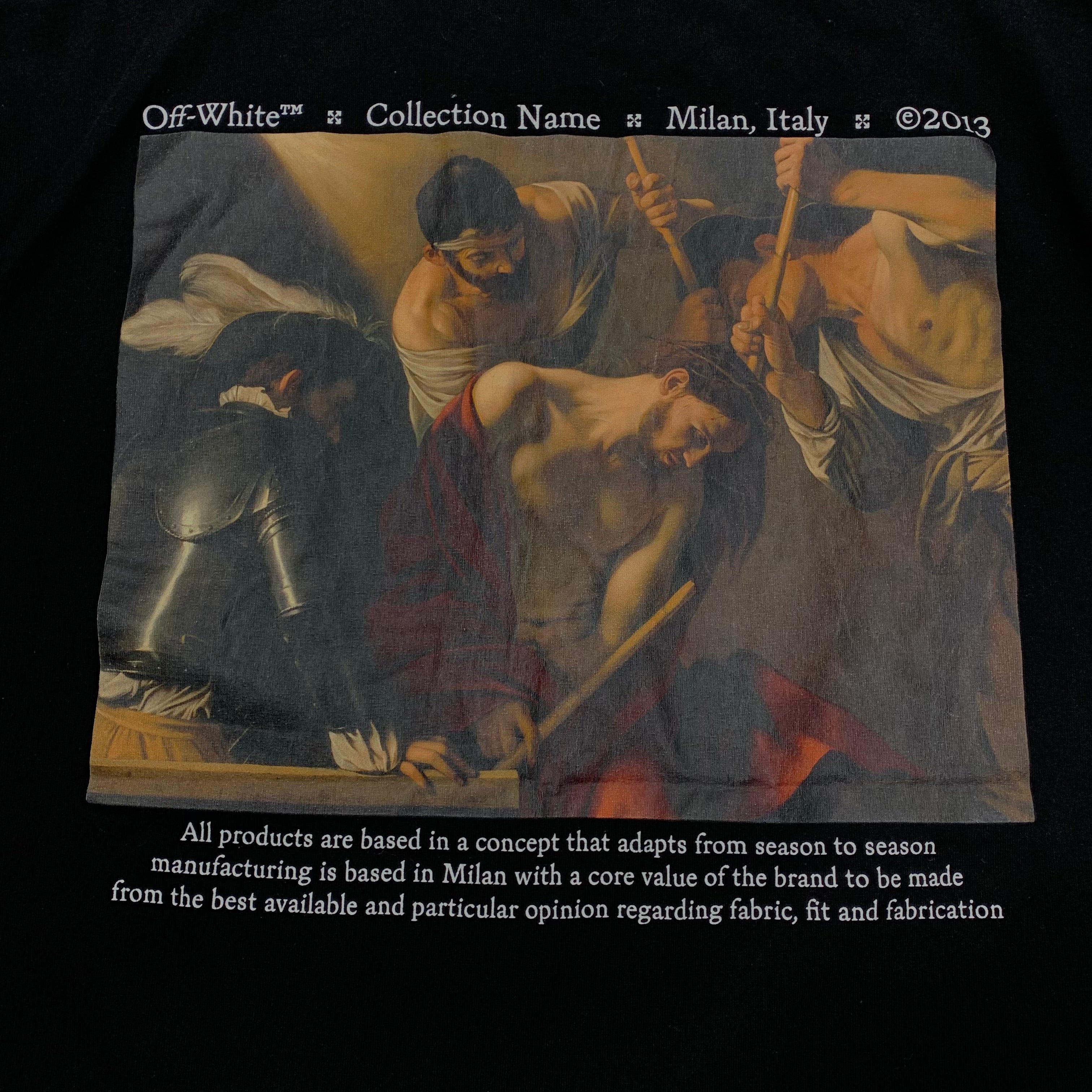 Off White Large Tee Caravaggio Graphic Black T-Shirt Virgil Abloh