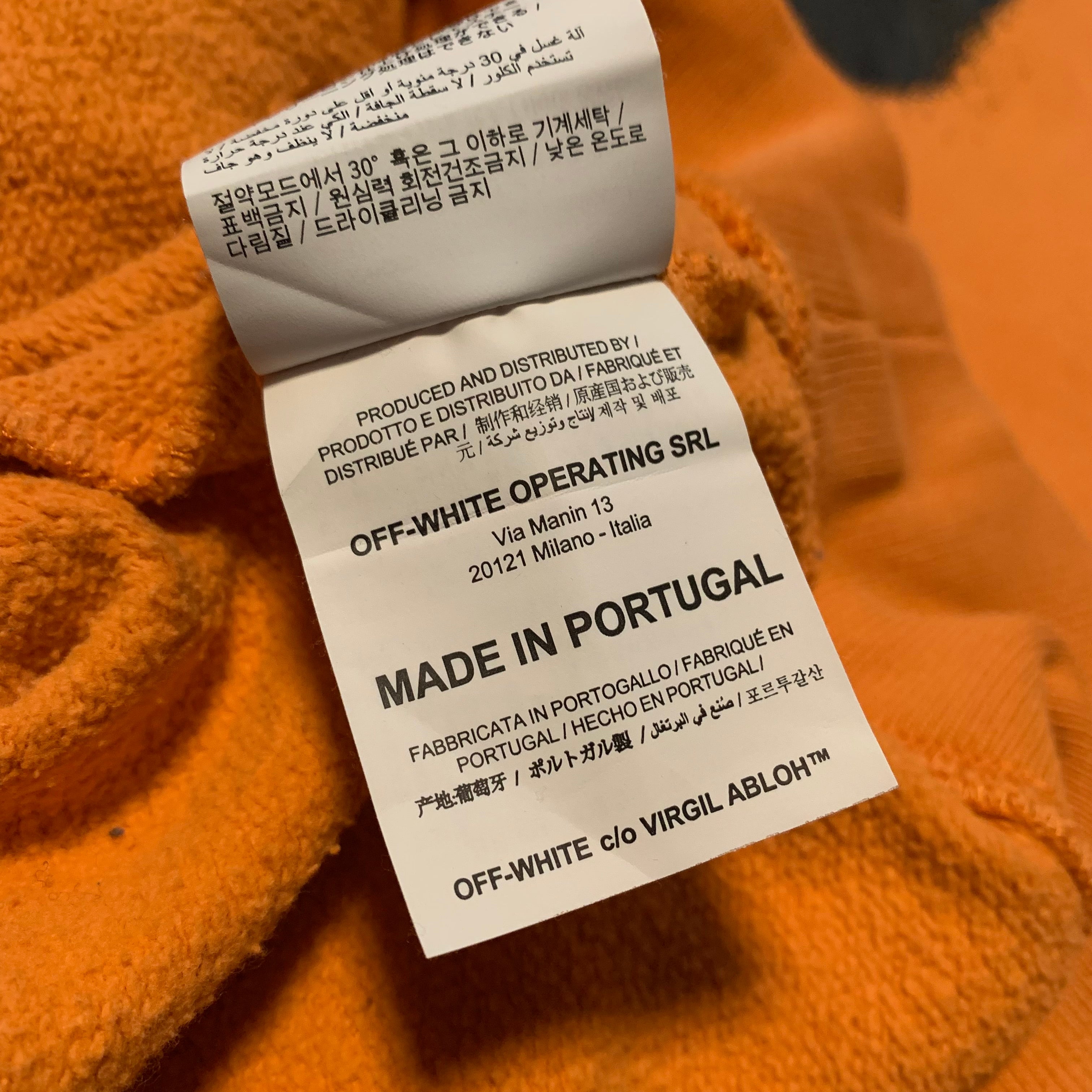 Off White Medium Graffiti Arrows Orange Hoodie Virgil Abloh