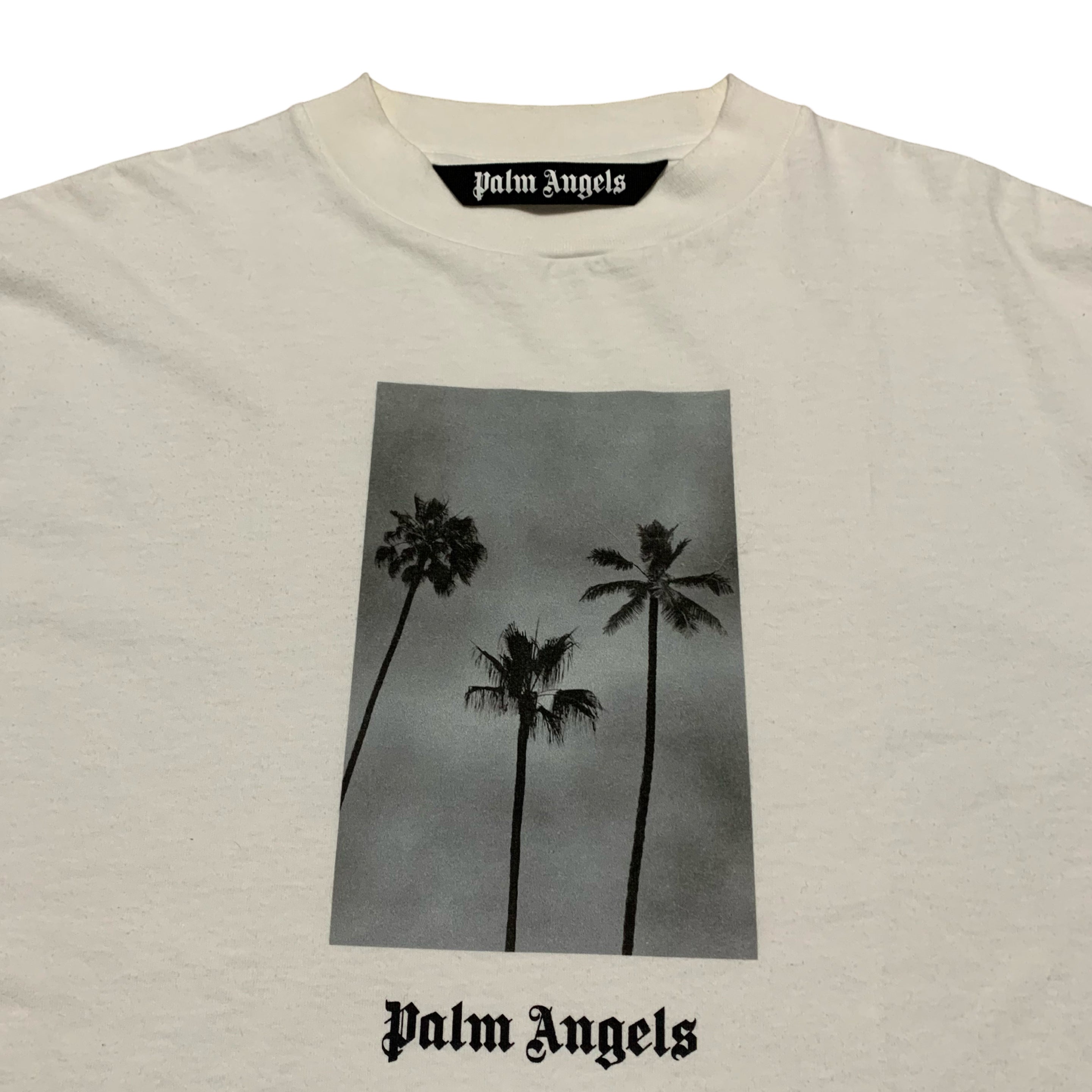 Palm Angels Small Boulevard Palm Tree White Tee