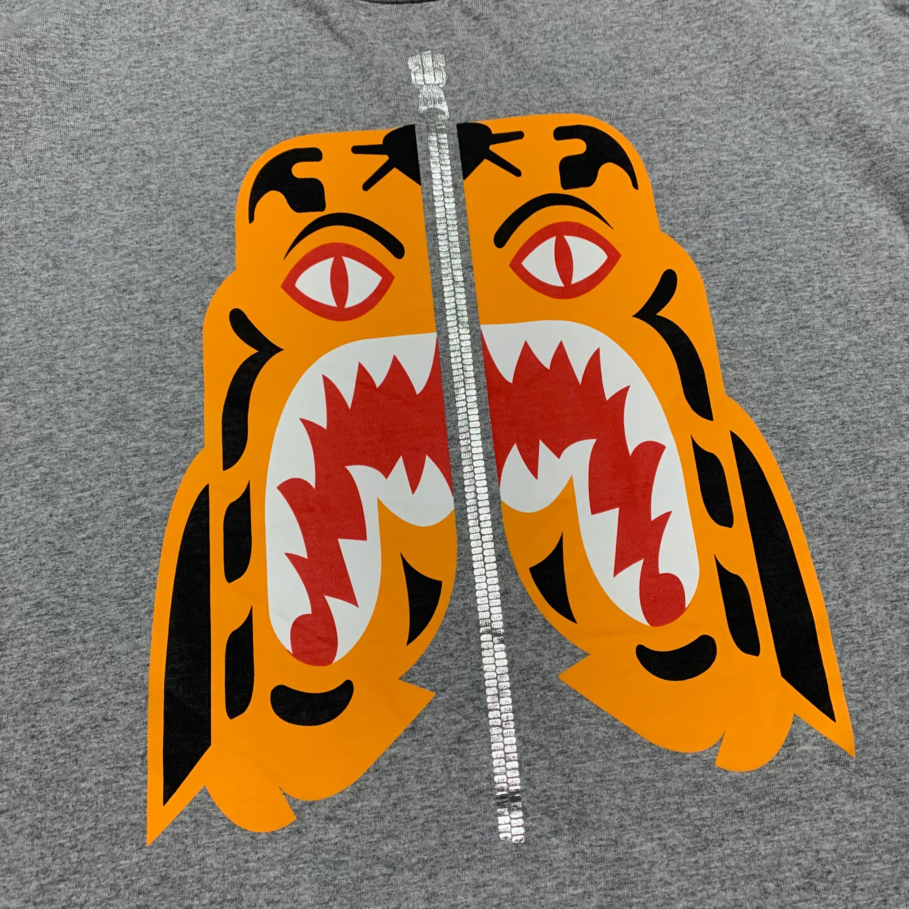 Bape Medium Tiger Shark Grey Tee A Bathing Ape