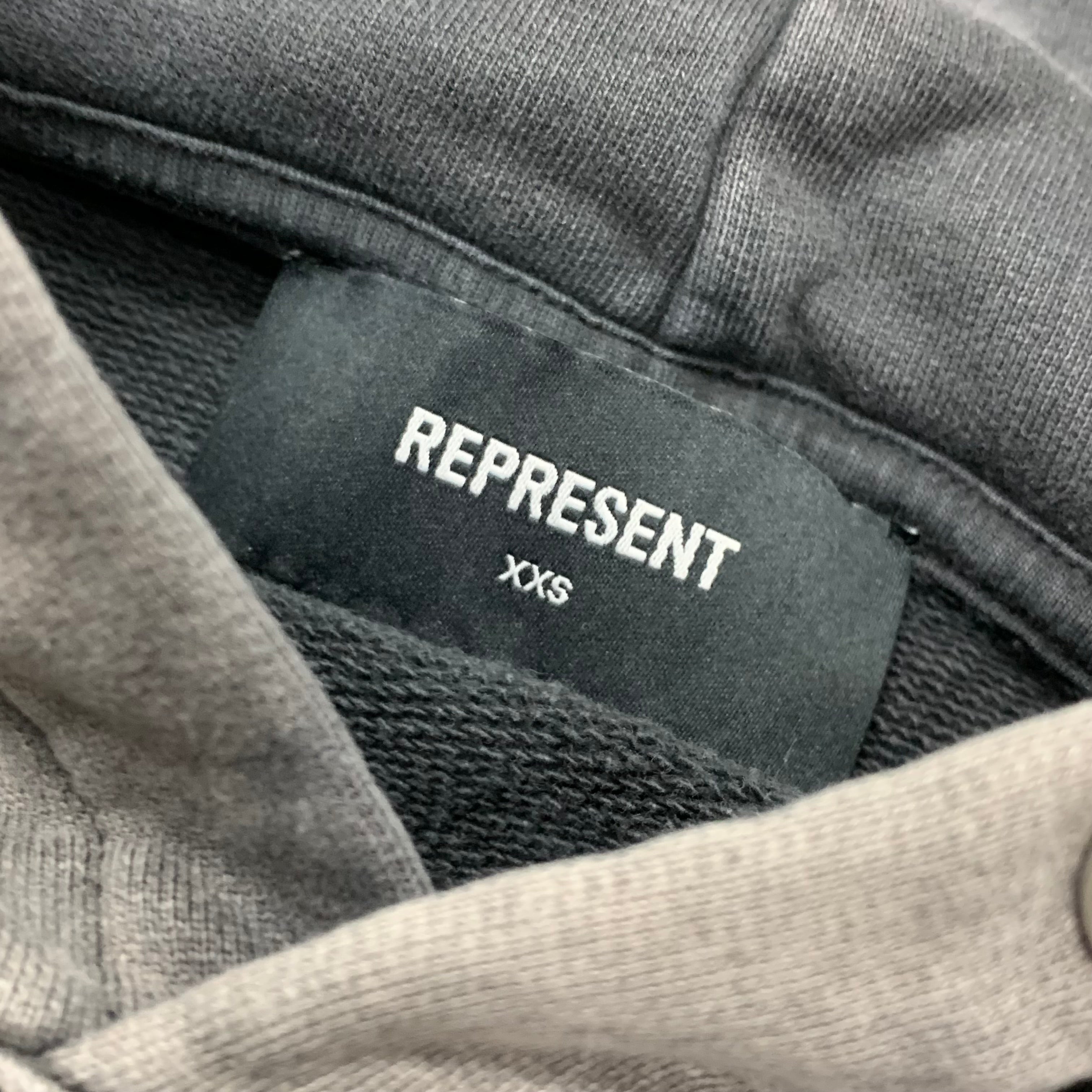 Represent XXS Hoodie Mascot Initial Vintage Grey Hoodie