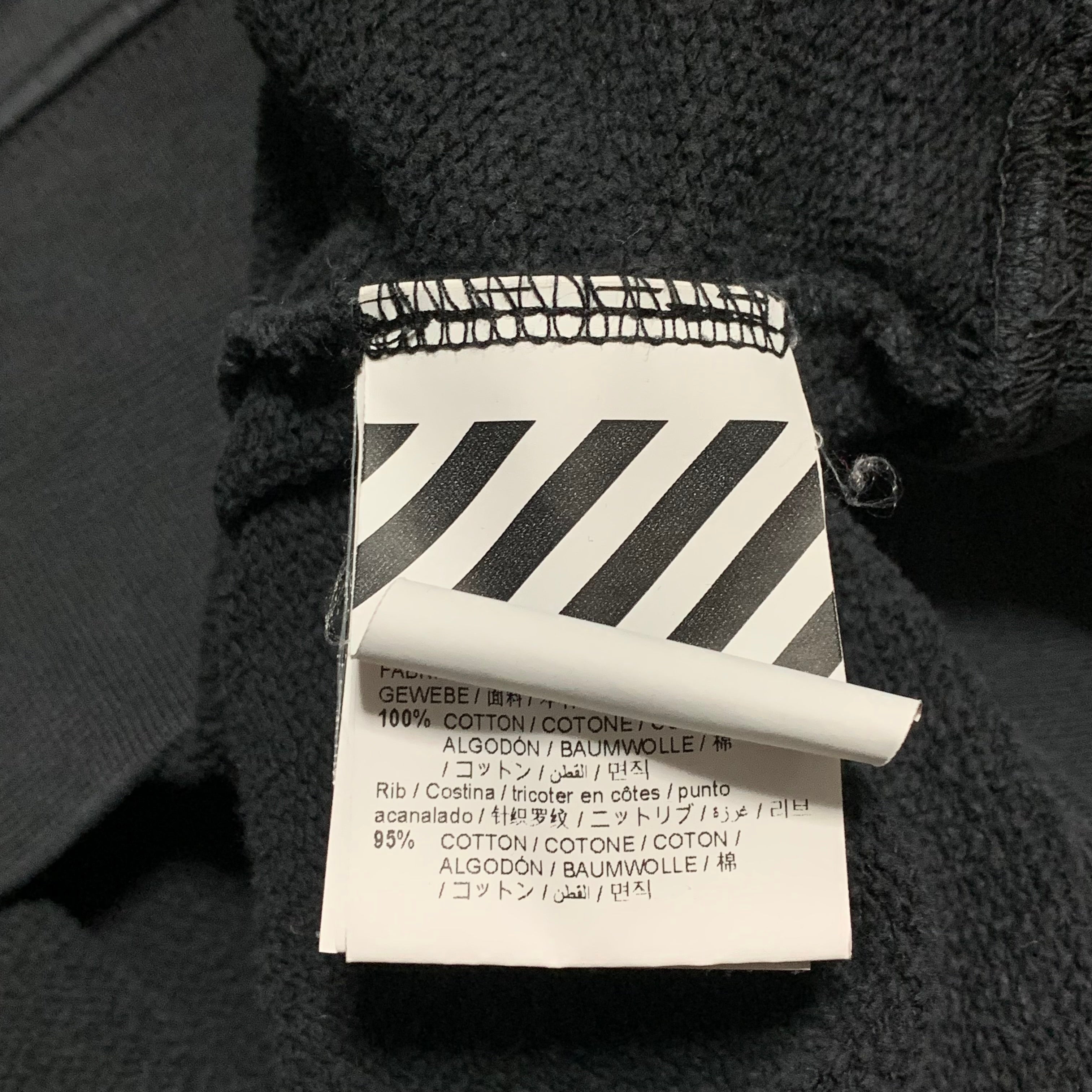 Off White Medium Hand Logo Off Black Sweatshirt Crewneck Virgil Abloh