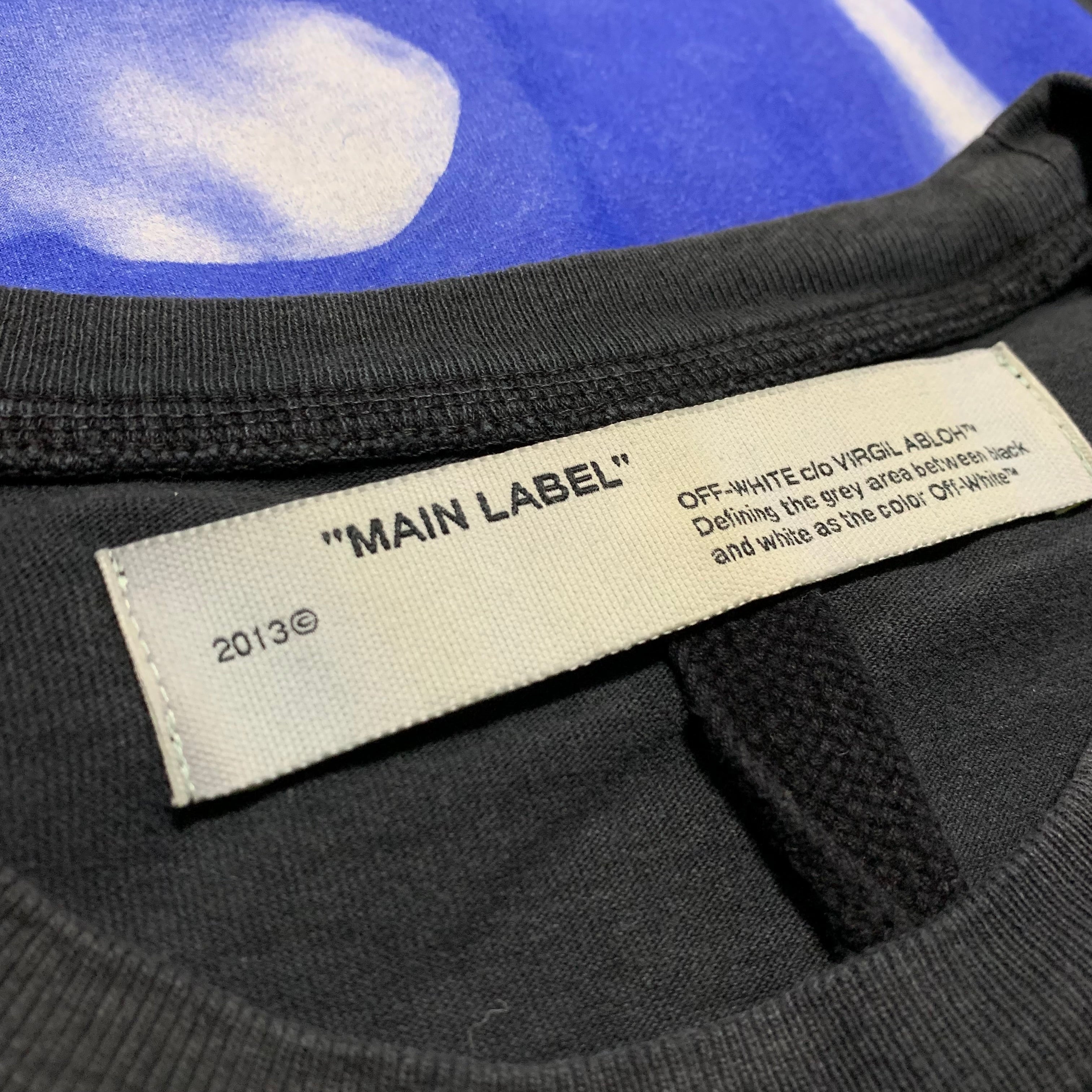 Off White Small Caravaggio Hardcore Black Tee Oversized Fit Virgil Abloh