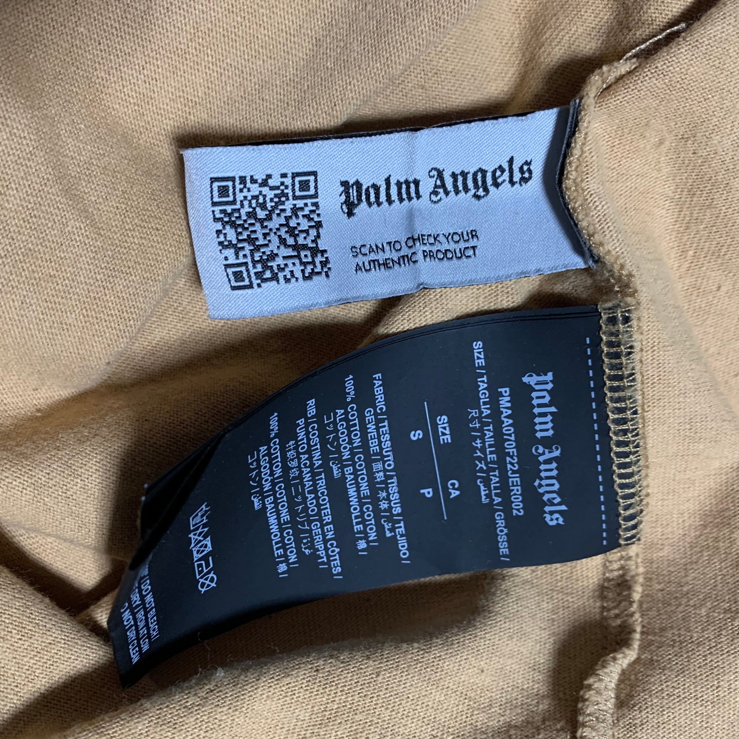 Palm Angels Small Classic Logo Tan Brown Tee