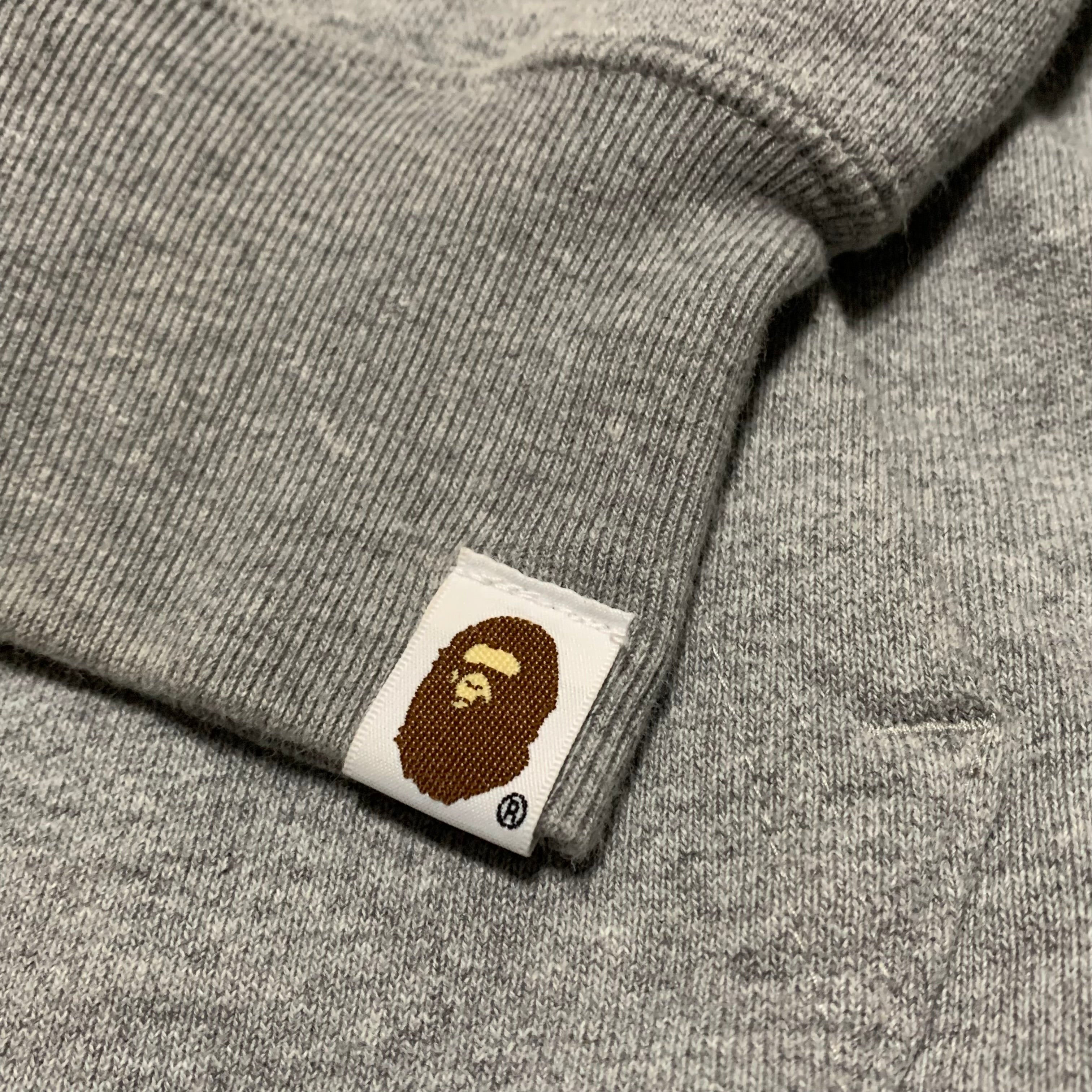 Bape Large Shark Tiger Grey Pullover Hoodie A Bathing Ape