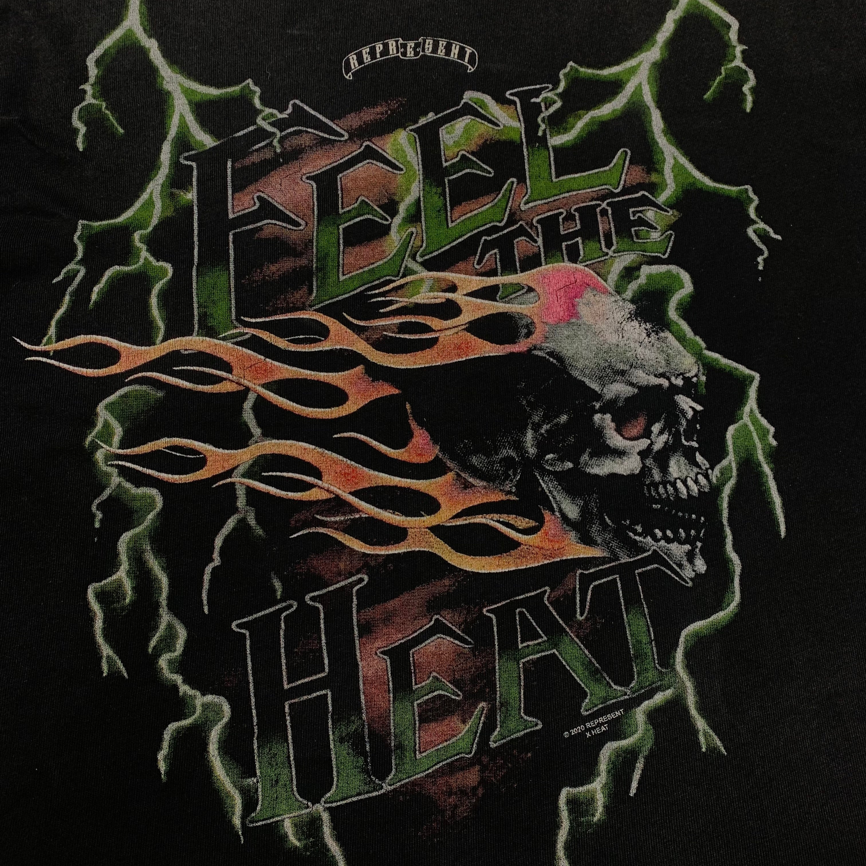 Represent Small Tee Feel Feel The Heat Vintage Black T-Shirt Heat Tour Exclusive