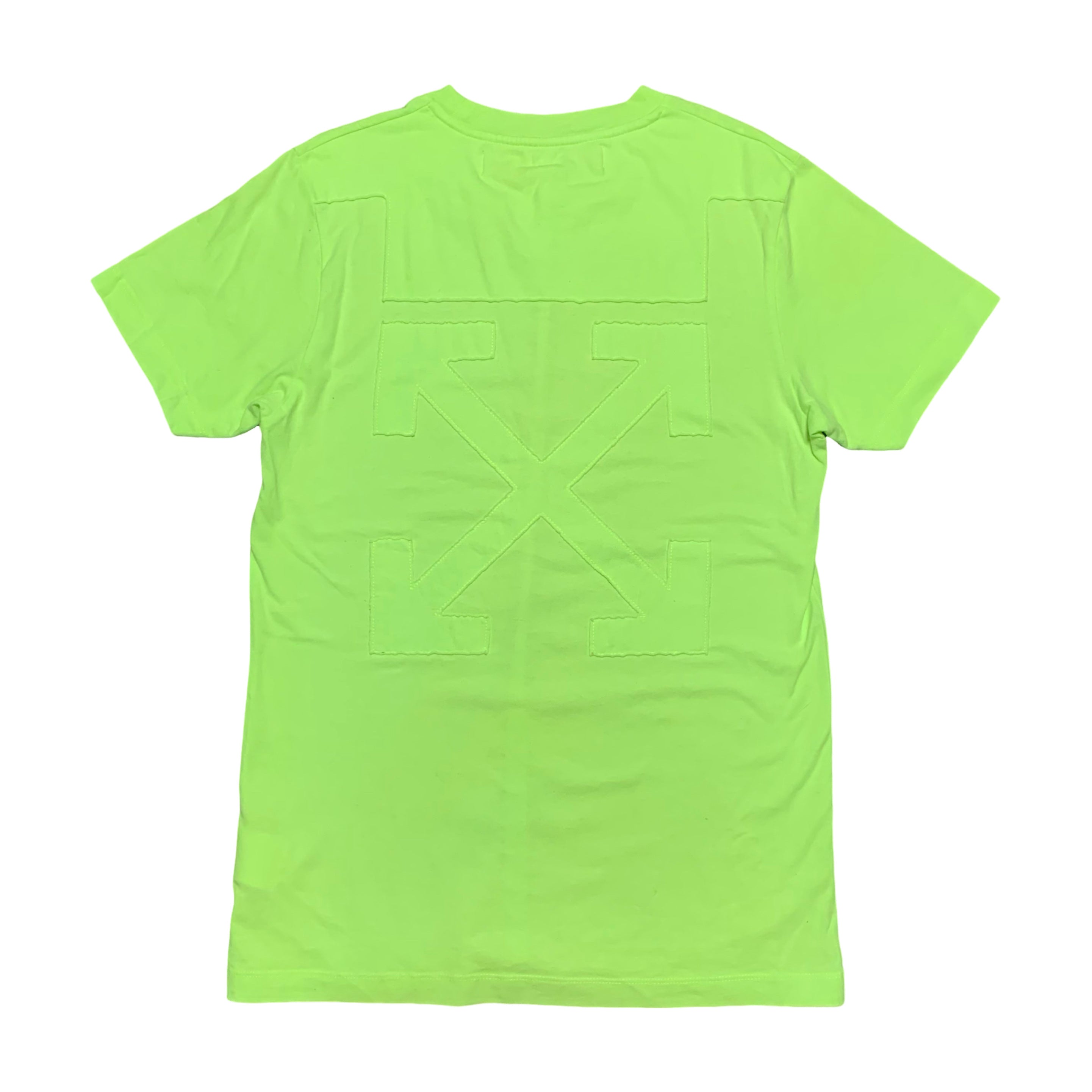 Off White Small Neon Green Arrows Tee Virgil Abloh (OMAA027R20185032)
