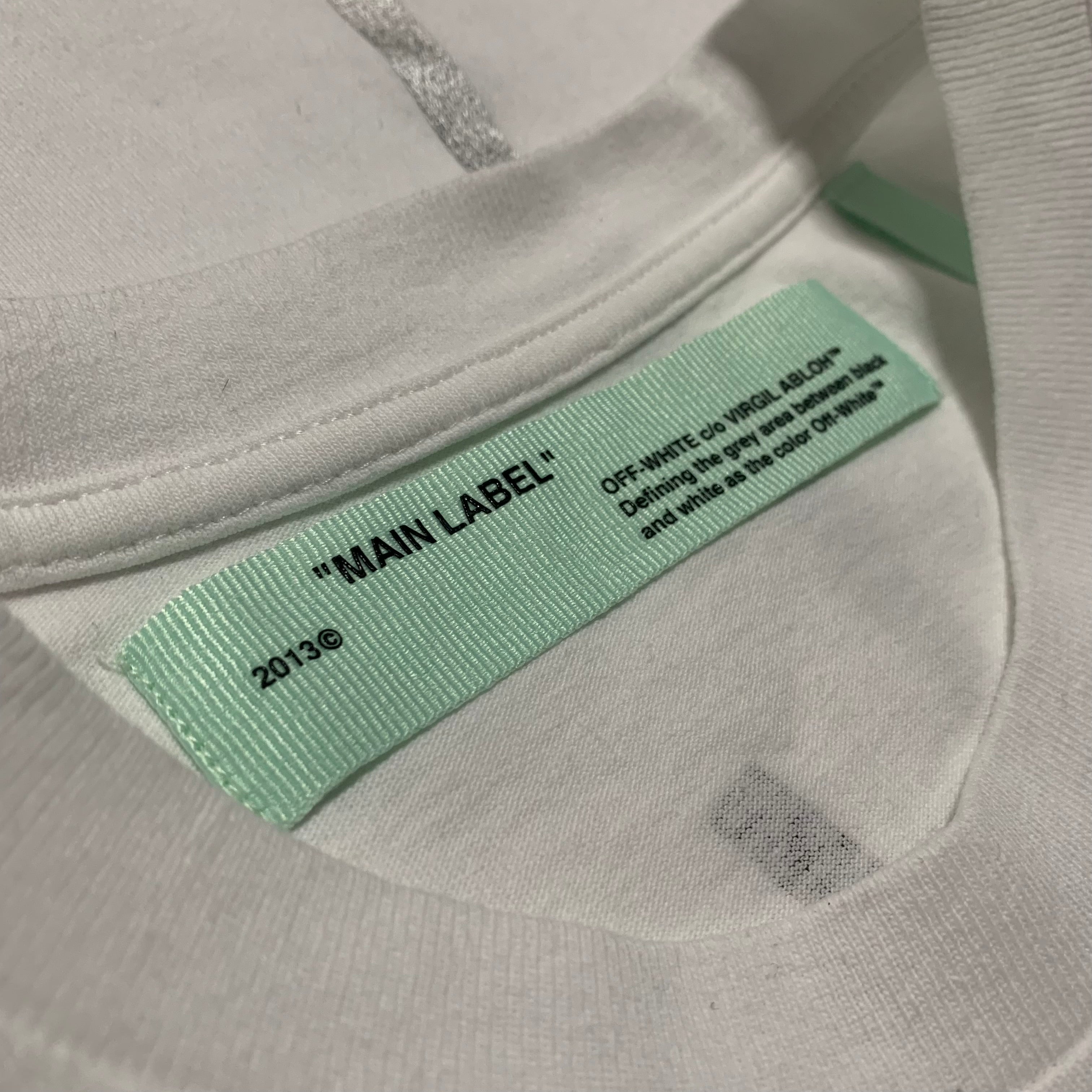 Off White XS Silver White Tee Virgil Abloh