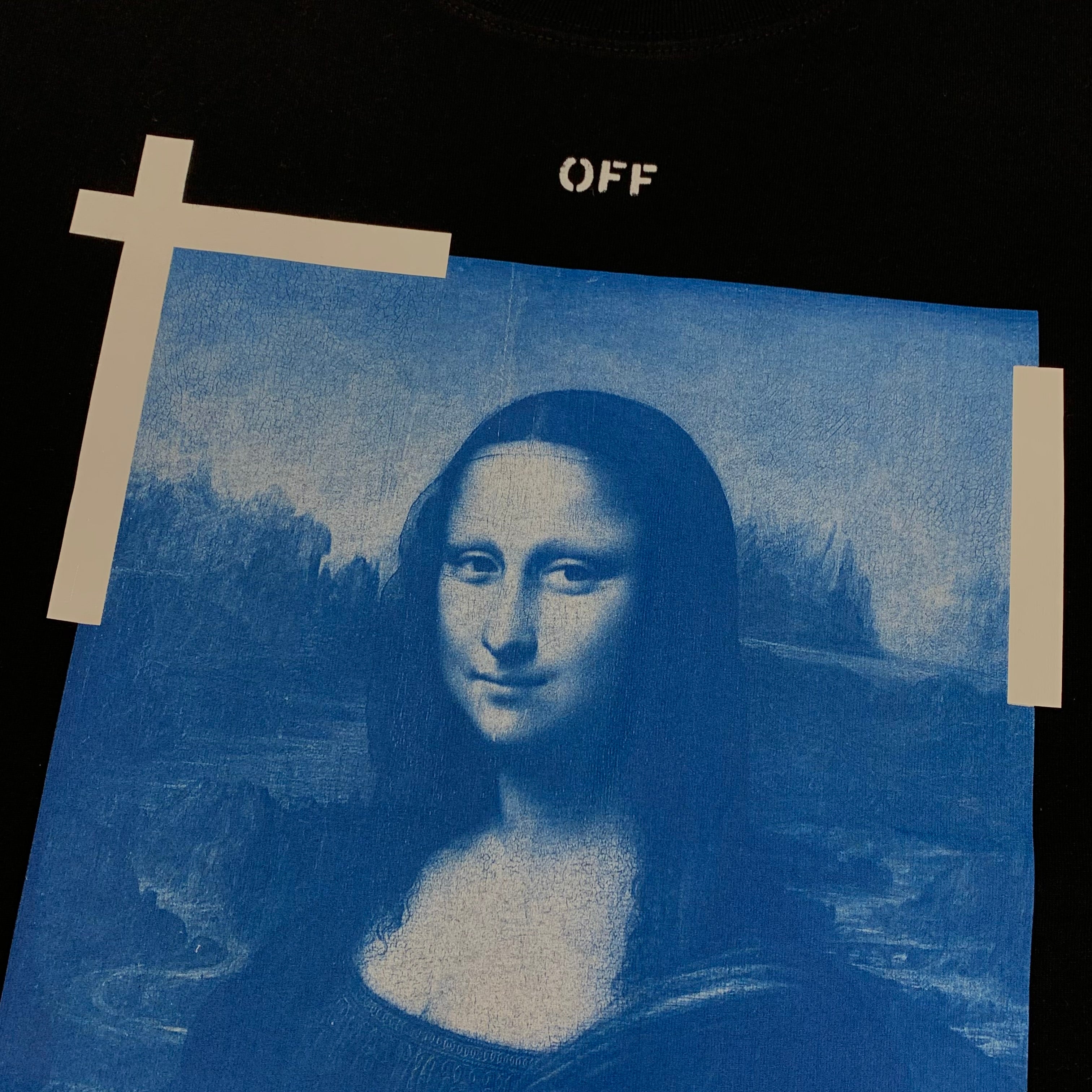 Off White Medium Tee Mona Lisa Arrows Black T-Shirt Virgil Abloh