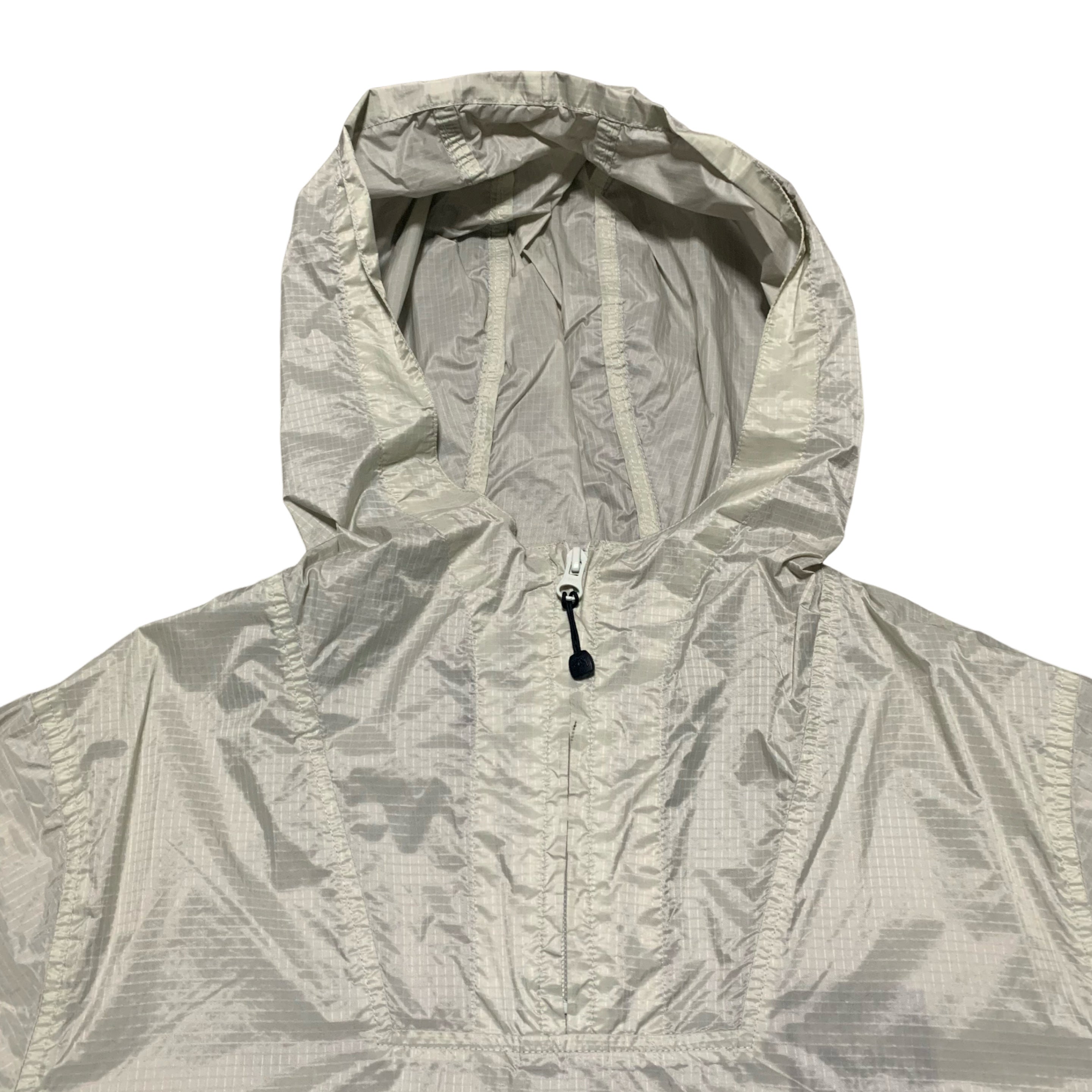 Stussy Small Jacket Lightweight Nylon Pullover 1/4 Zip Windbreaker Cream Beige 90s