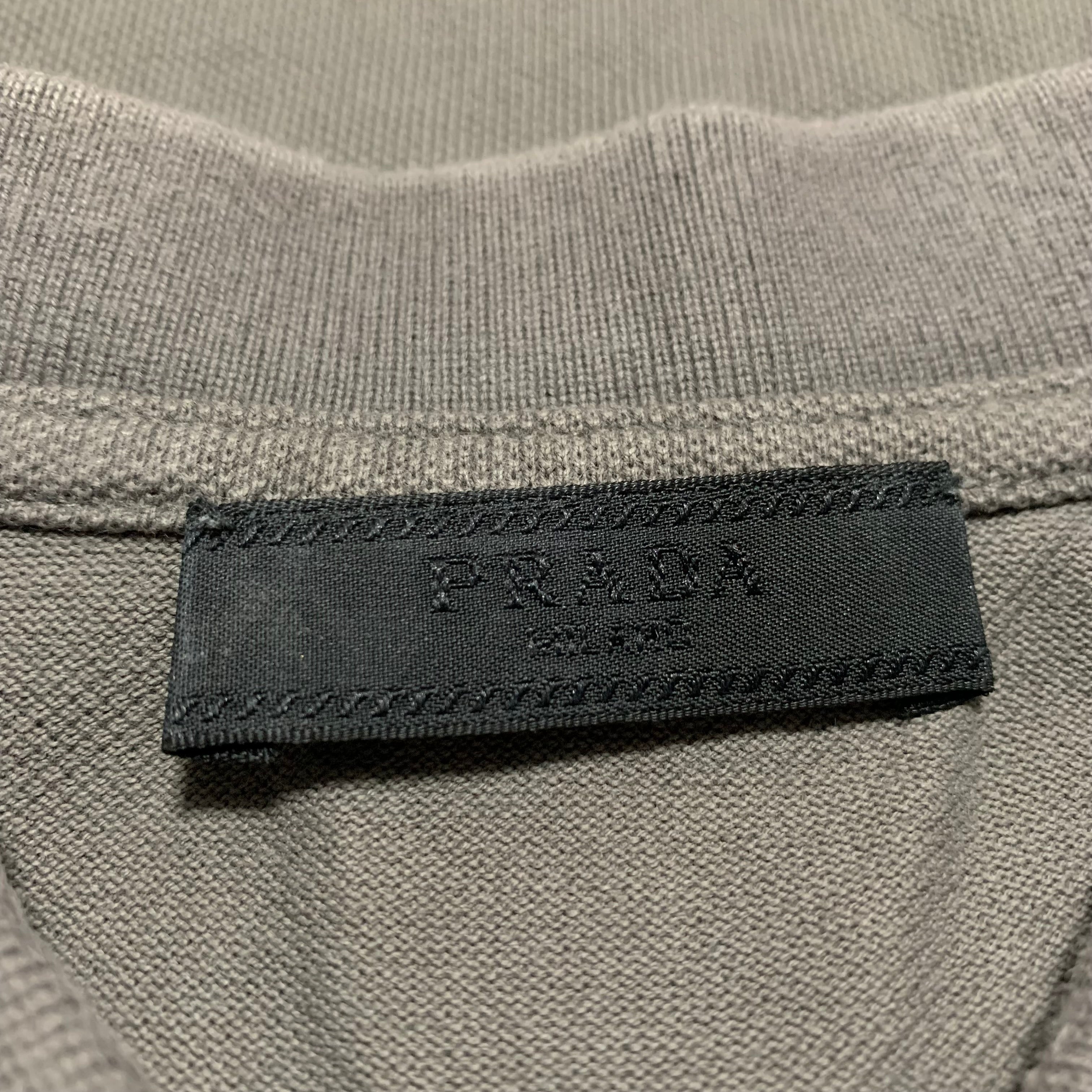 Prada Medium Polo Shirt Grey Short Sleeve Tee