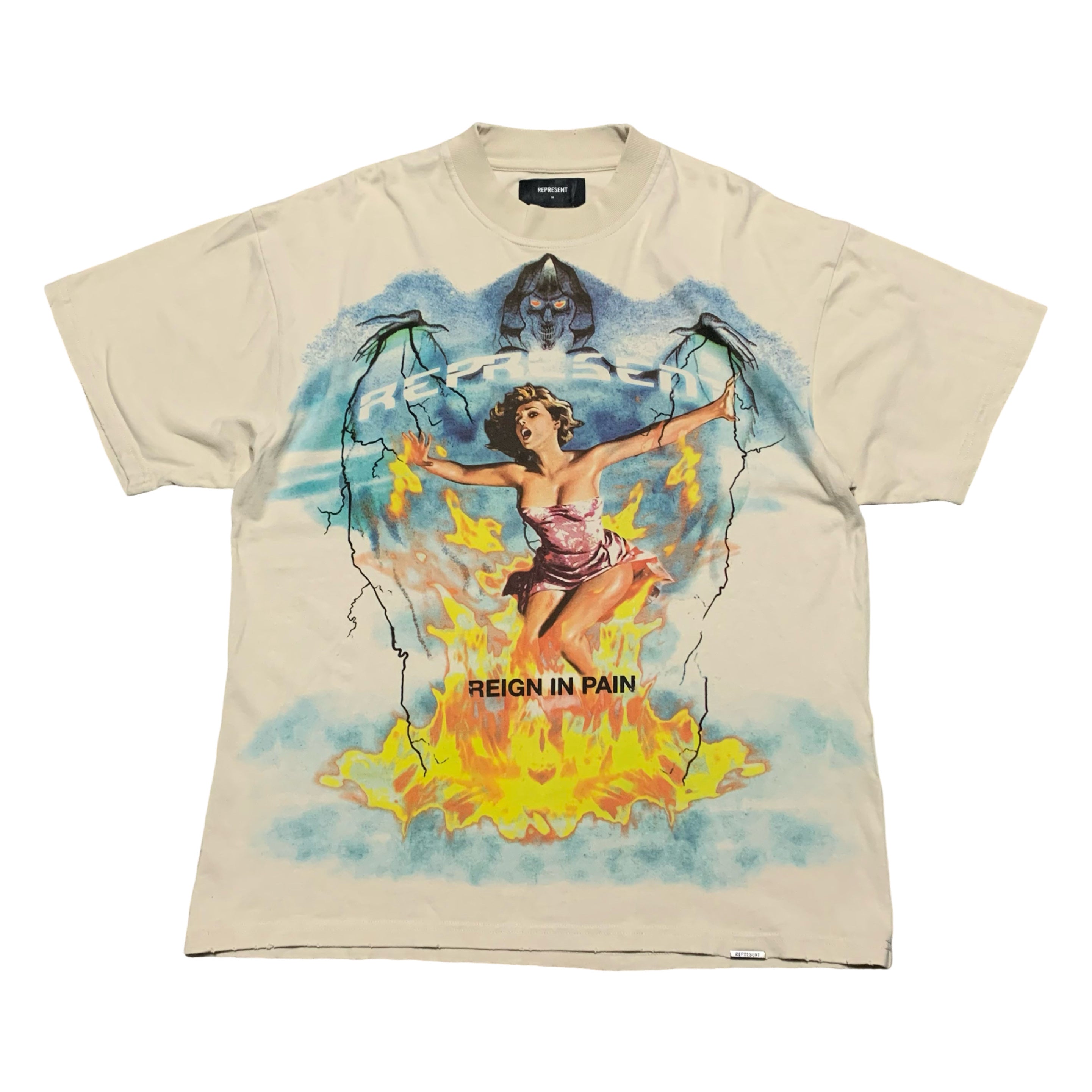 Represent Medium Spirit Reaper Vintage White Tee