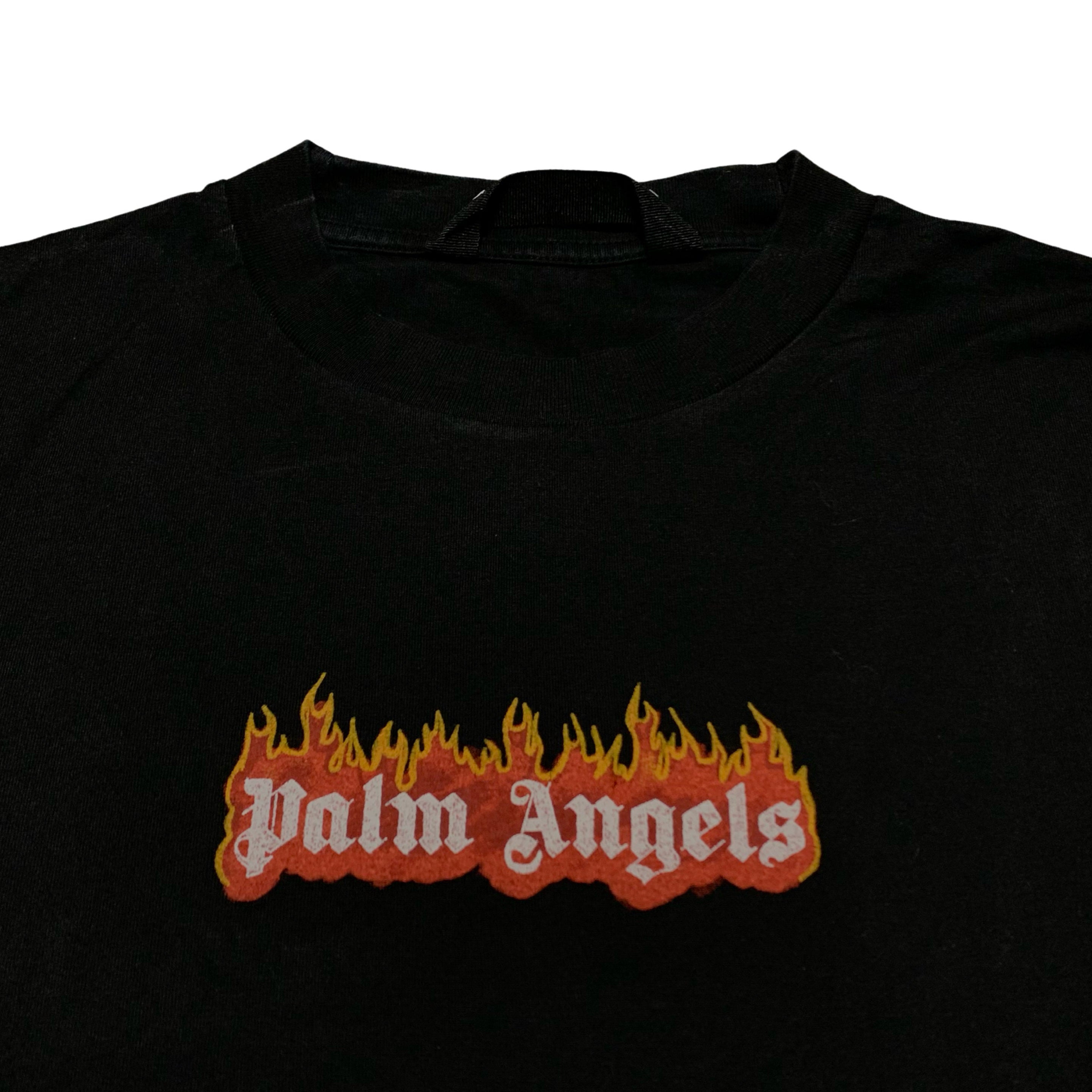 Palm Angels XL Flame Logo Black Tee