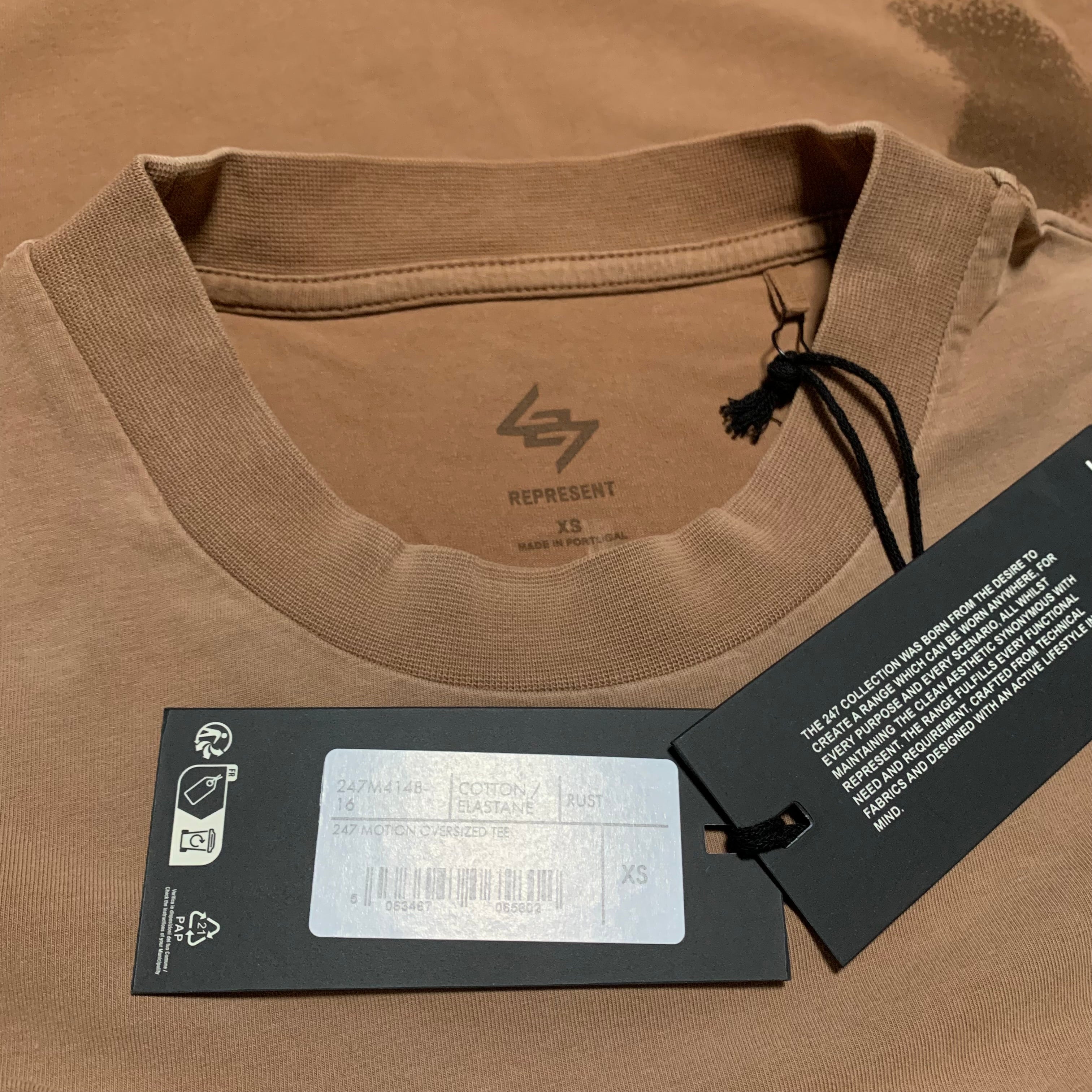 Represent XS 247 Motion Oversized Rust Tee