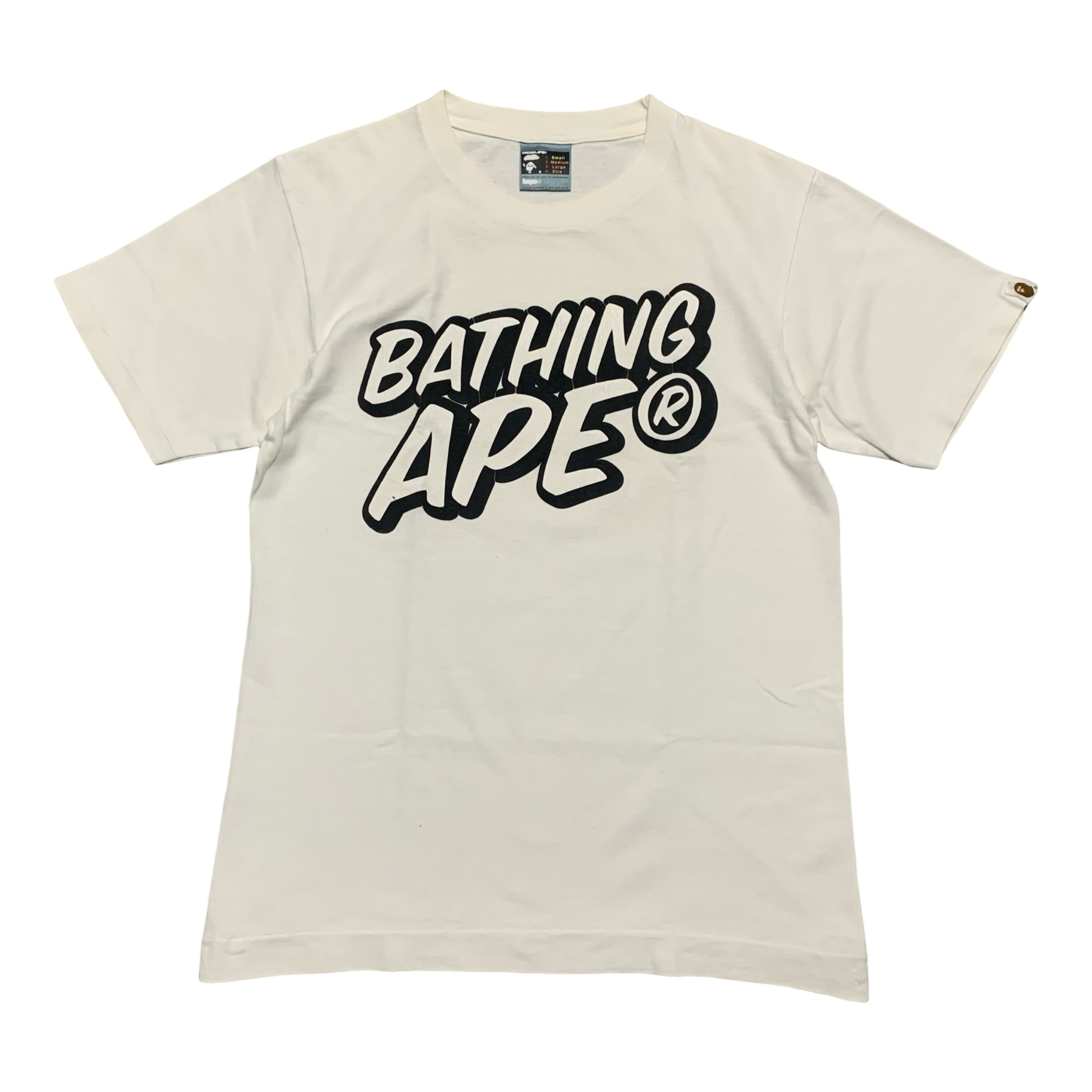 Bape Small Tee Graphic White A Bating Ape T-Shirt Vintage 90s