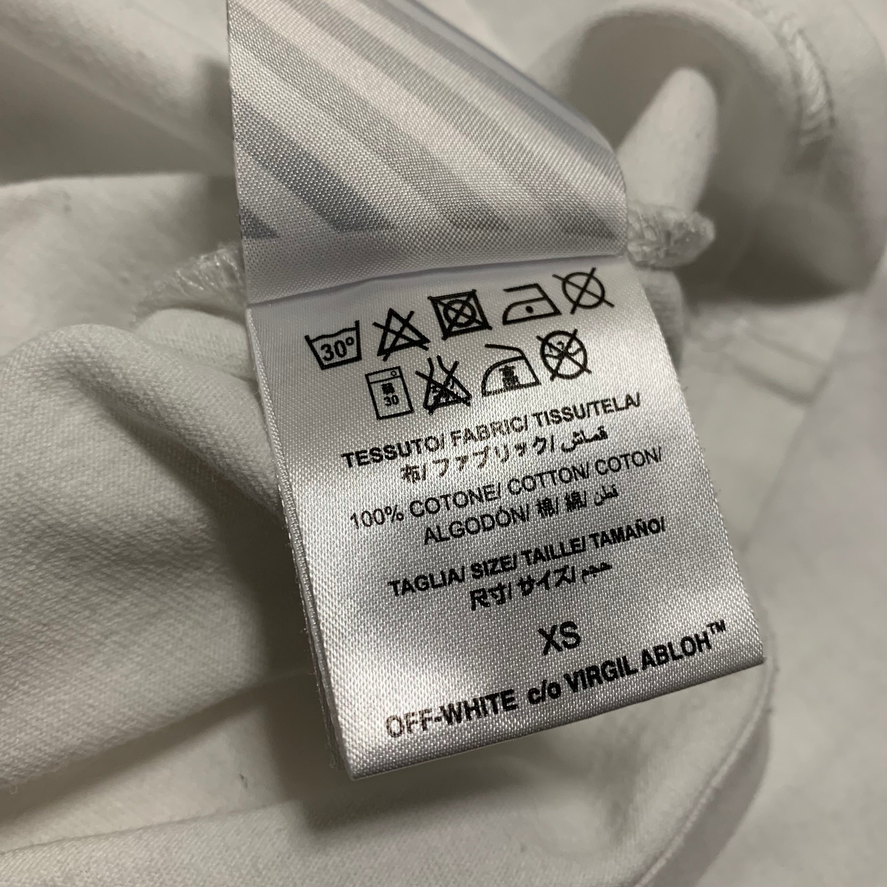 Off White XS Silver White Tee Virgil Abloh