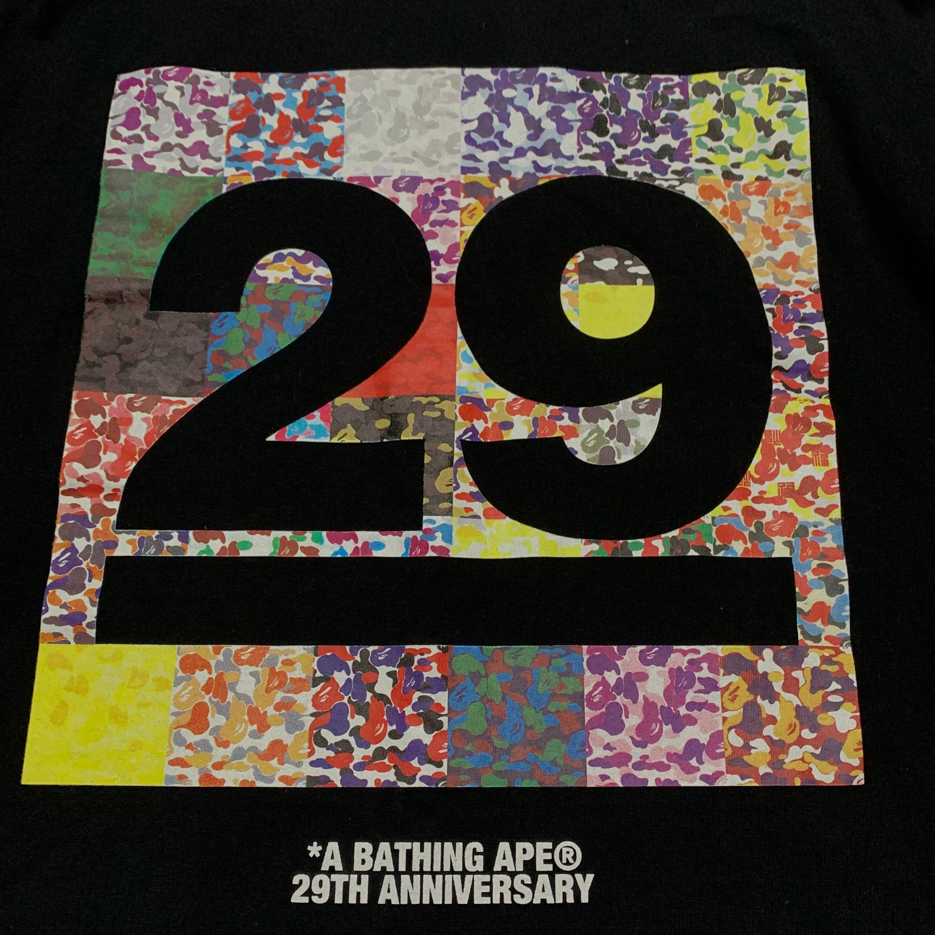 Bape XL 29th Anniversary Camo Black Tee A Bathing Ape