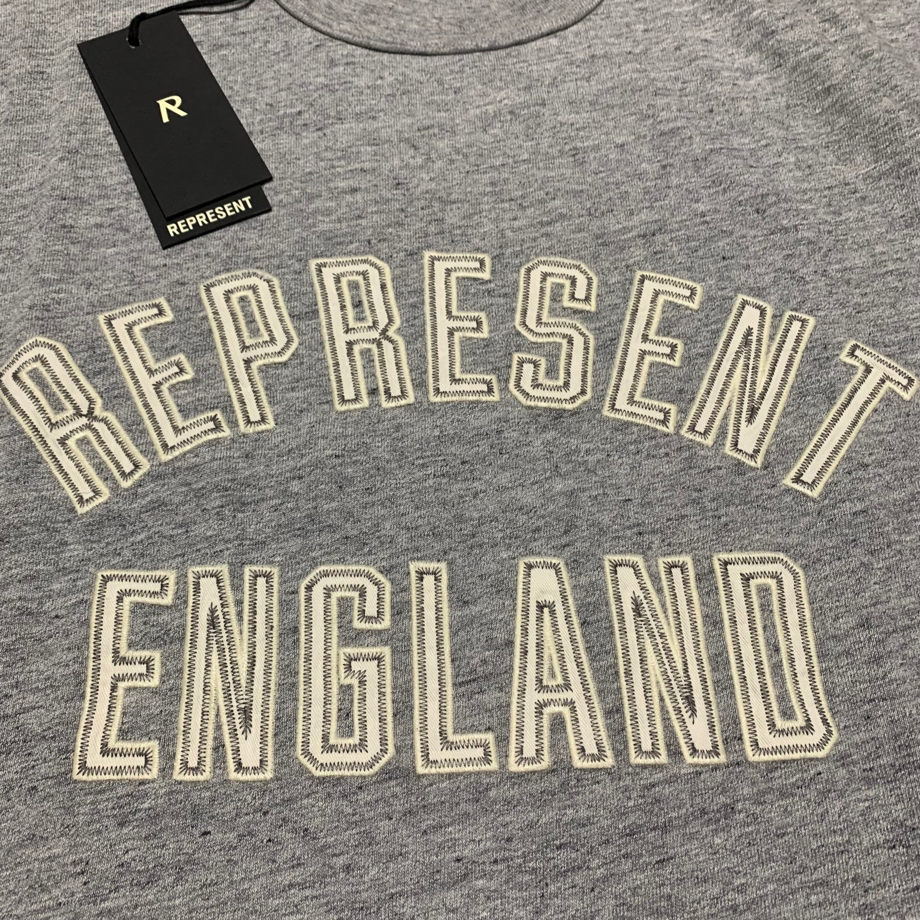 Represent Small England Applique Grey Marl Tee