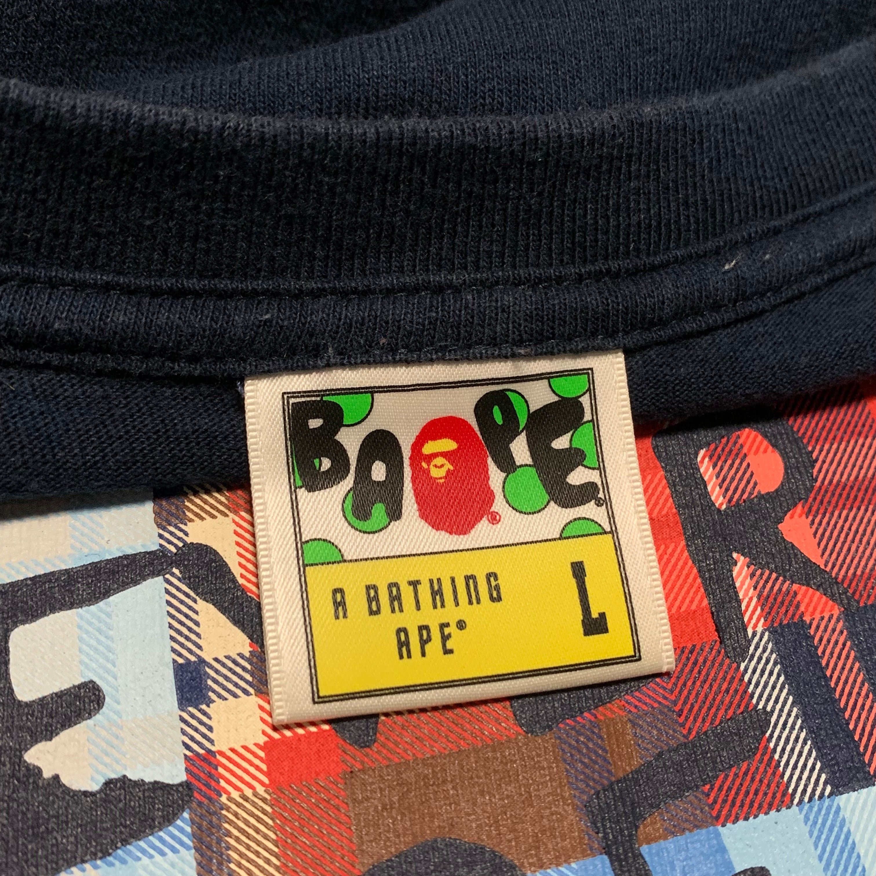 Bape Large Ape Shall Never Kill Ape Navy Blue Tee