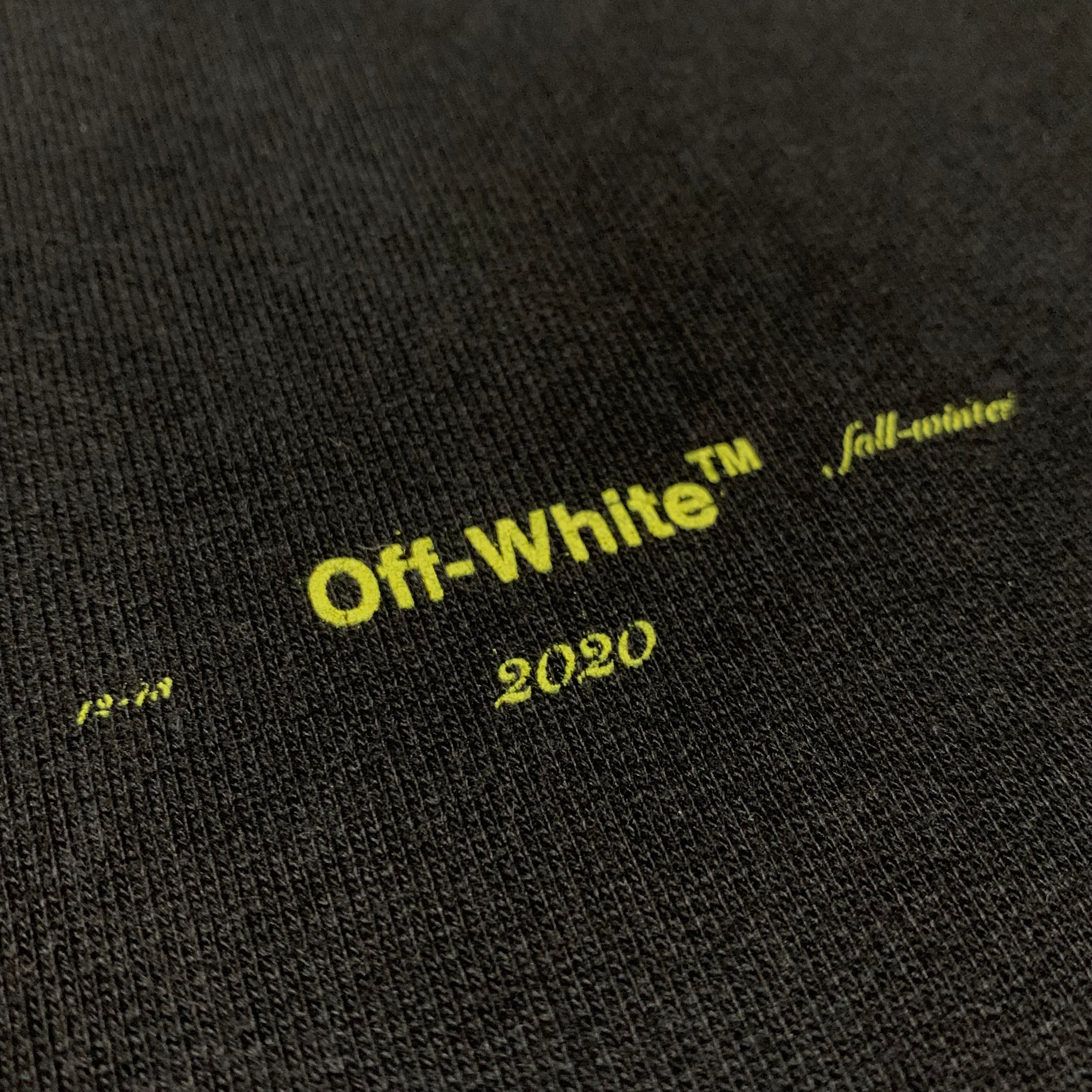 Off White Medium Acrylic Arrows Black Sweatshirt Crewneck Virgil Abloh Yellow Graphic