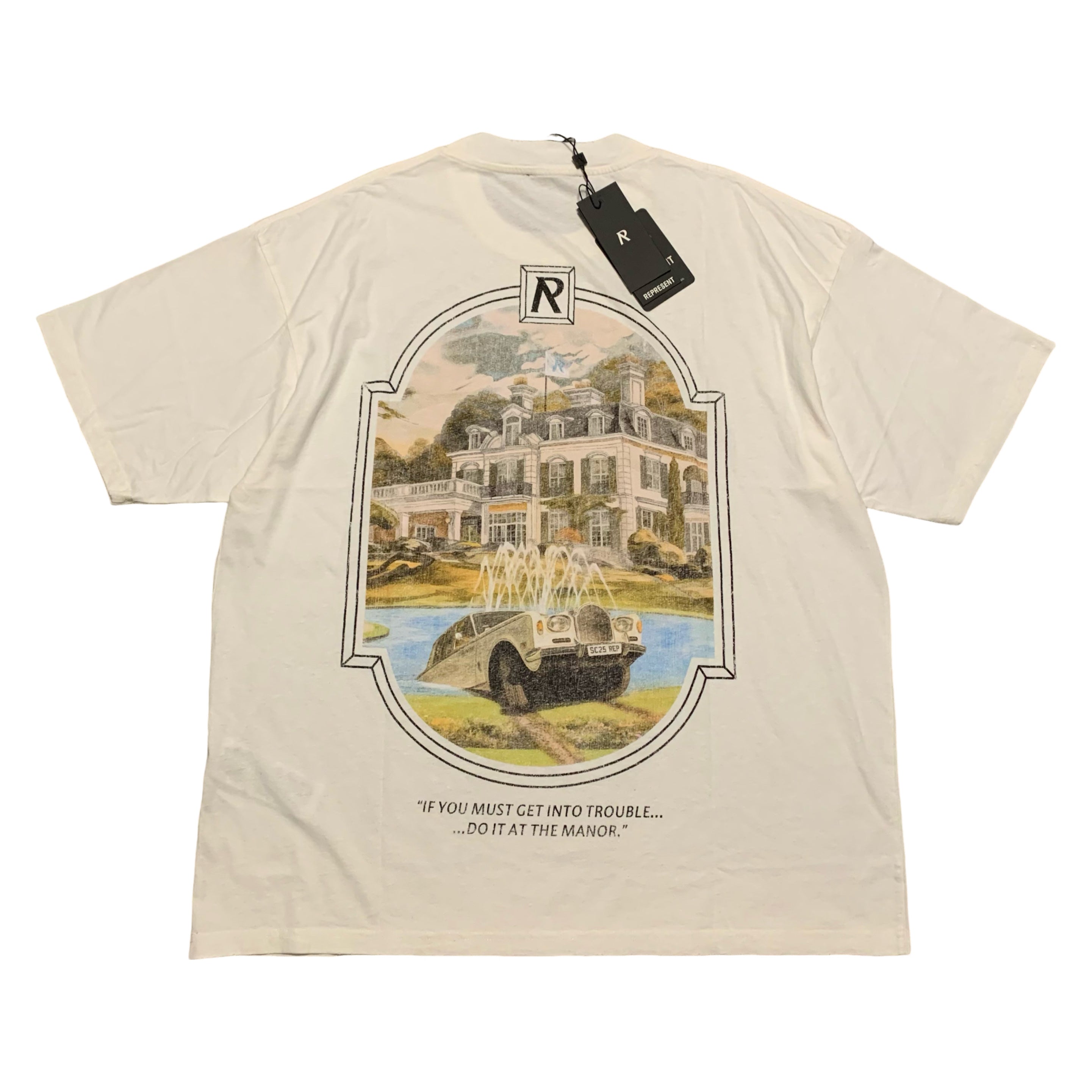 Represent Large Manor Aged White Tee