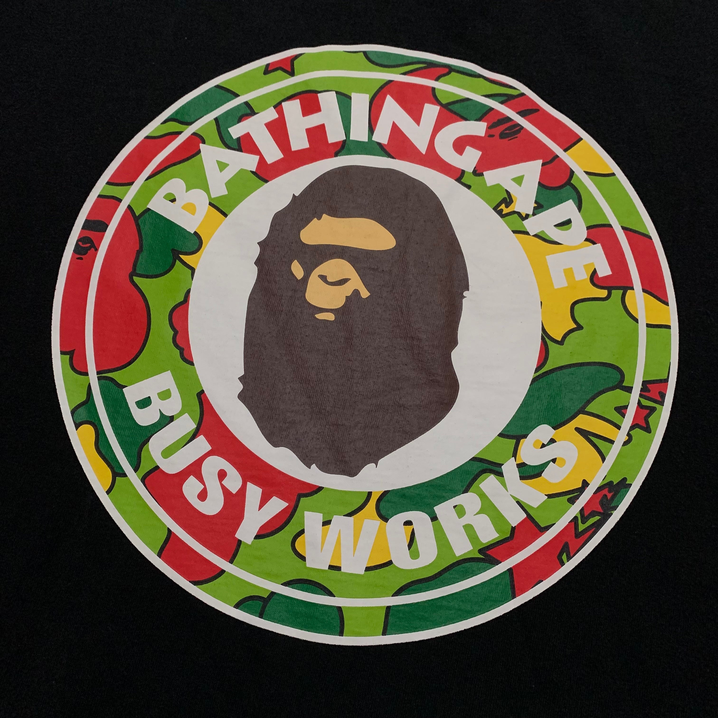 Bape Large Sta Camo Busy Works Black Tee 2021