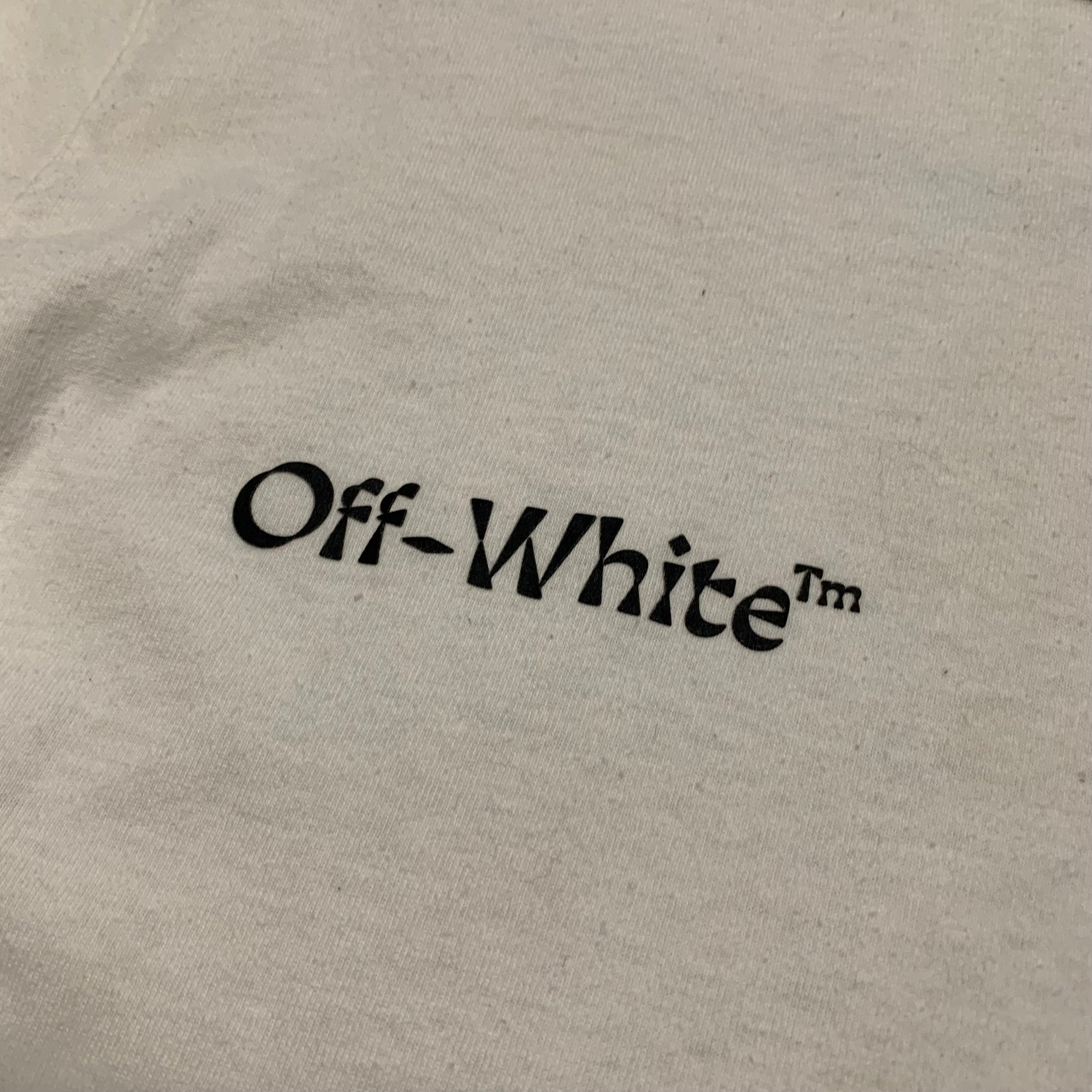 Off White XS Half Arrows Man White Long Sleeve Tee Virgil Abloh (OMAB001S20185010)