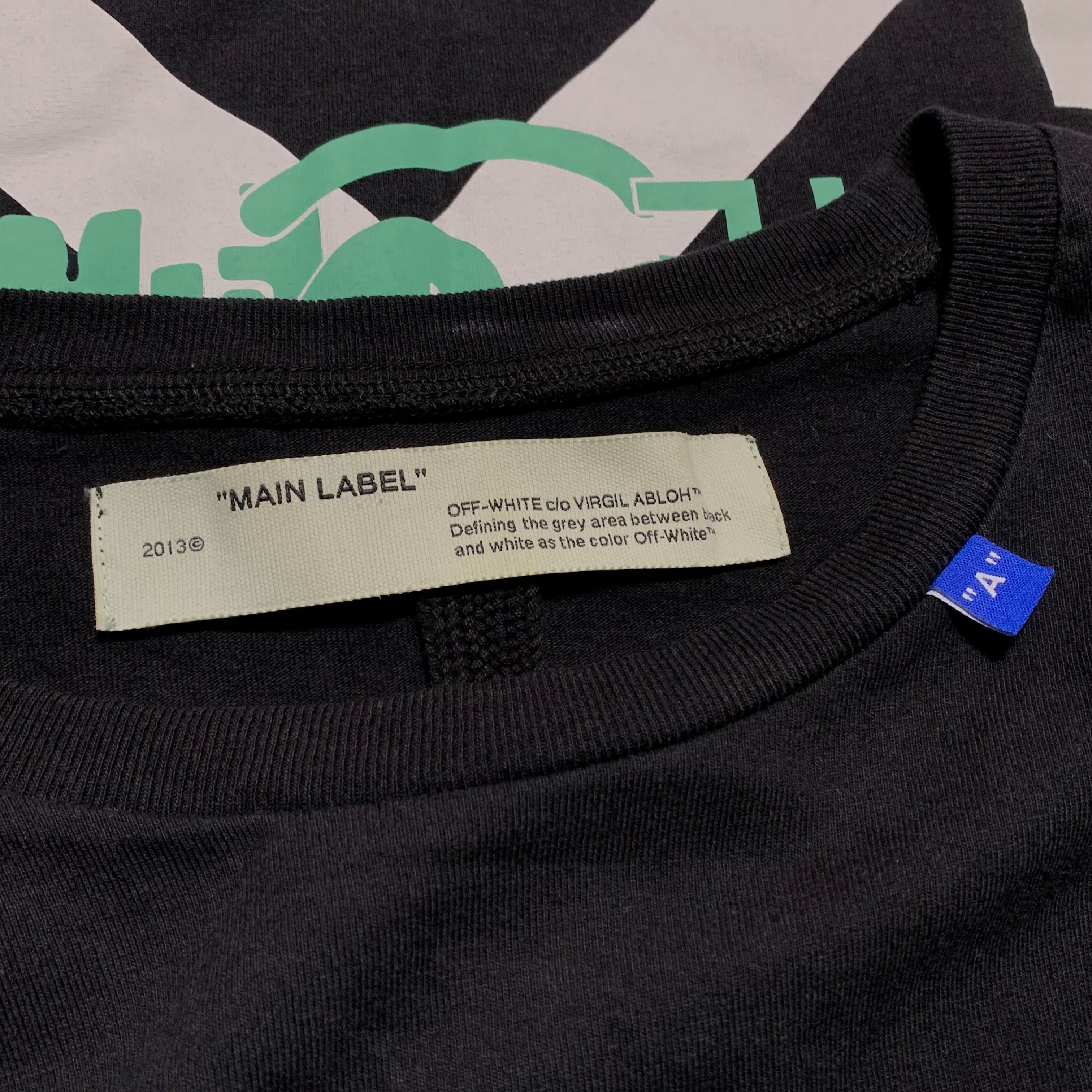 Off White XL Waterfall Arrows Black Tee Virgil Abloh