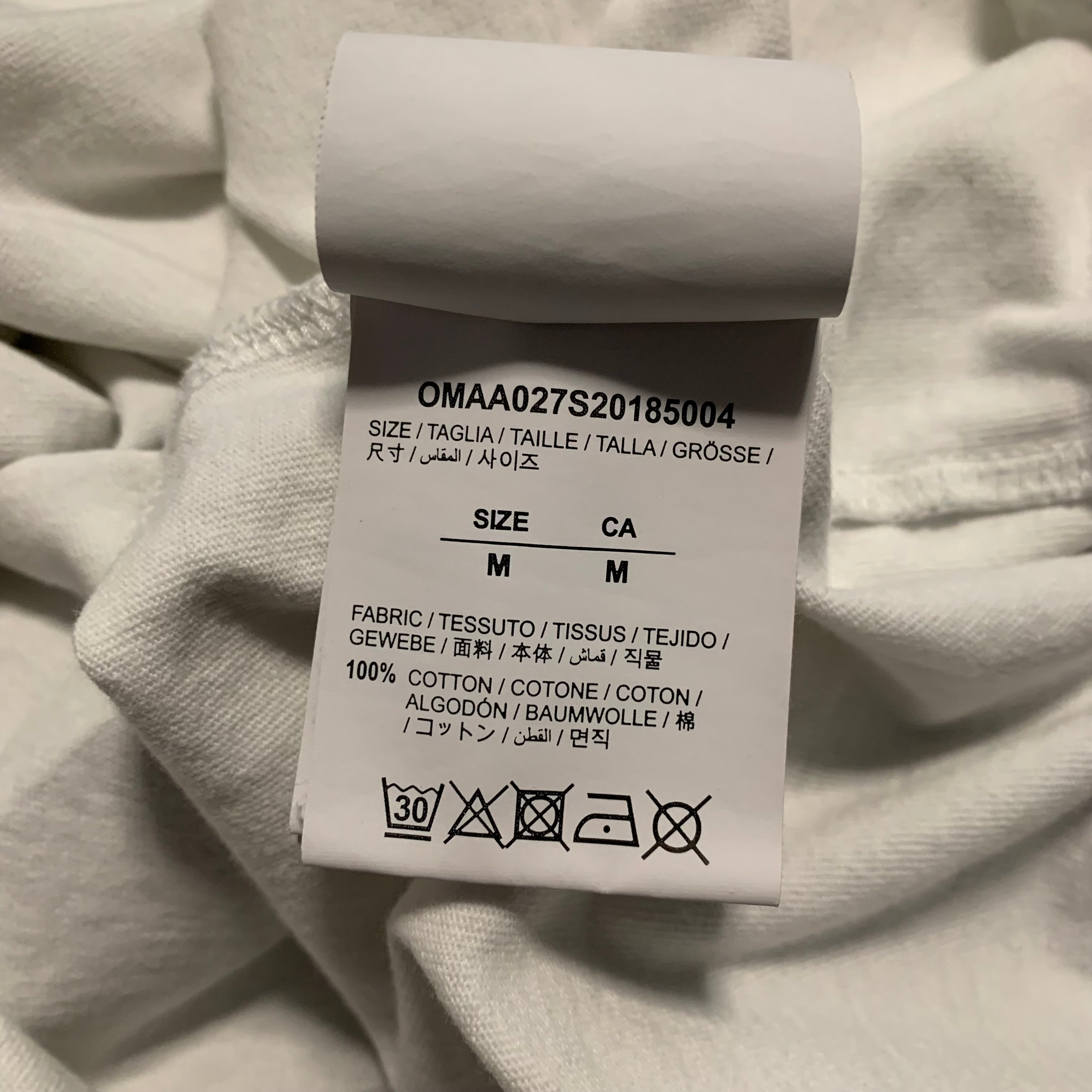 Off White Medium Caravaggio Arrows White Tee Virgil Abloh