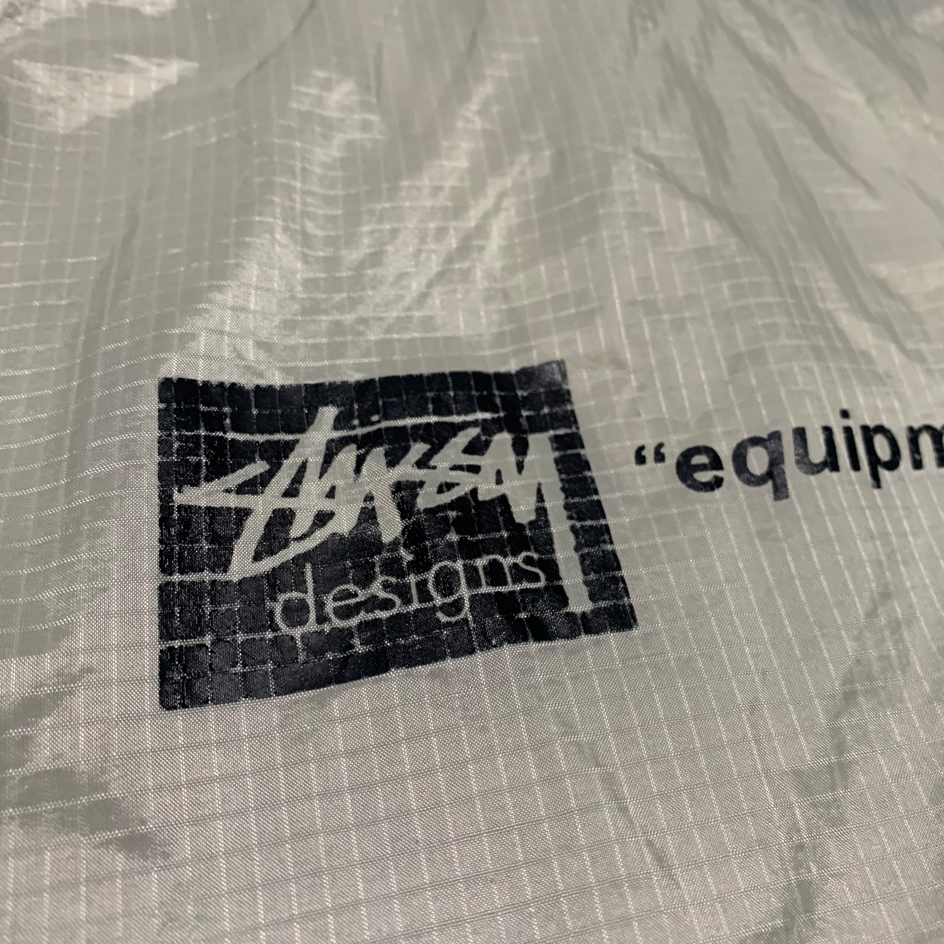 Stussy Small Jacket Lightweight Nylon Pullover 1/4 Zip Windbreaker Cream Beige 90s