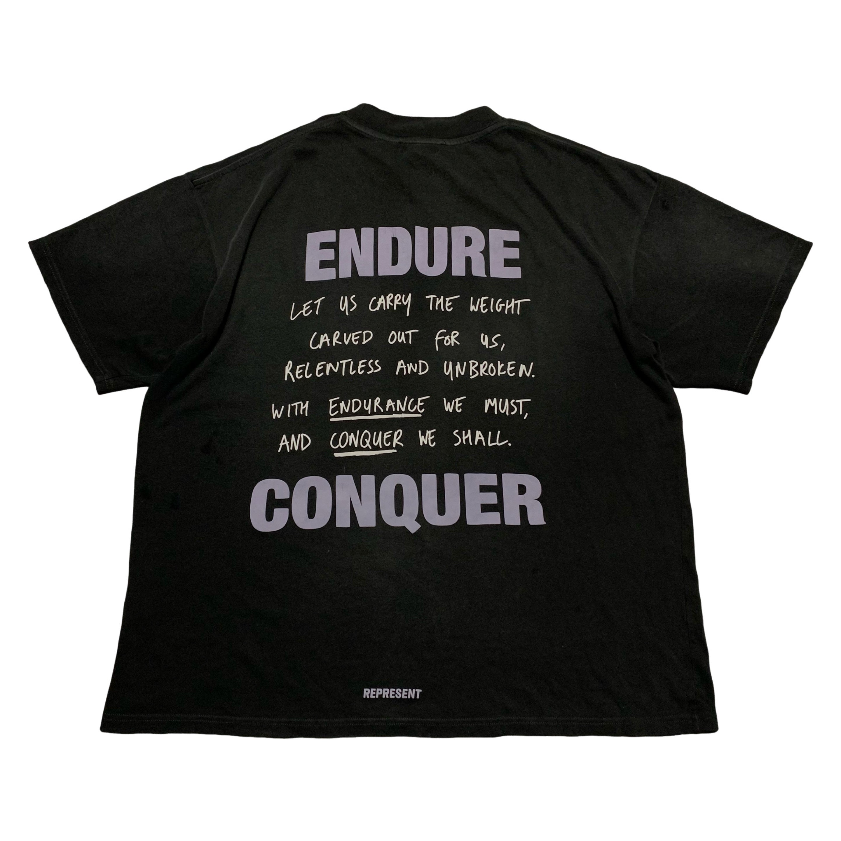 Represent Large Atlas Stained Black Tee